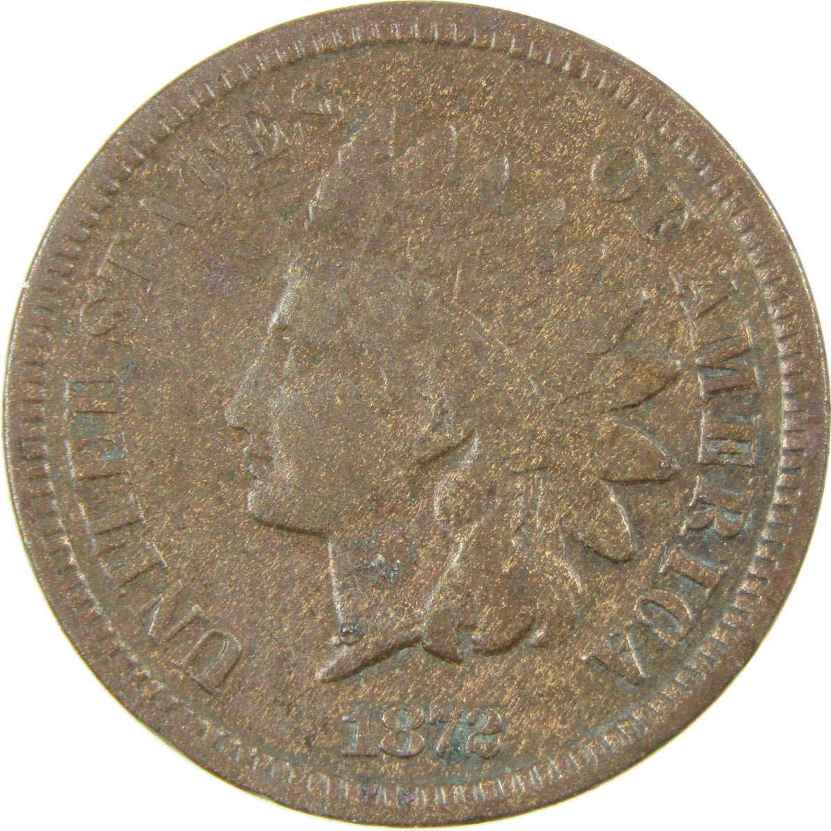 1872 Indian Head Cent VG Very Good Details Penny 1c Coin SKU:CP1810