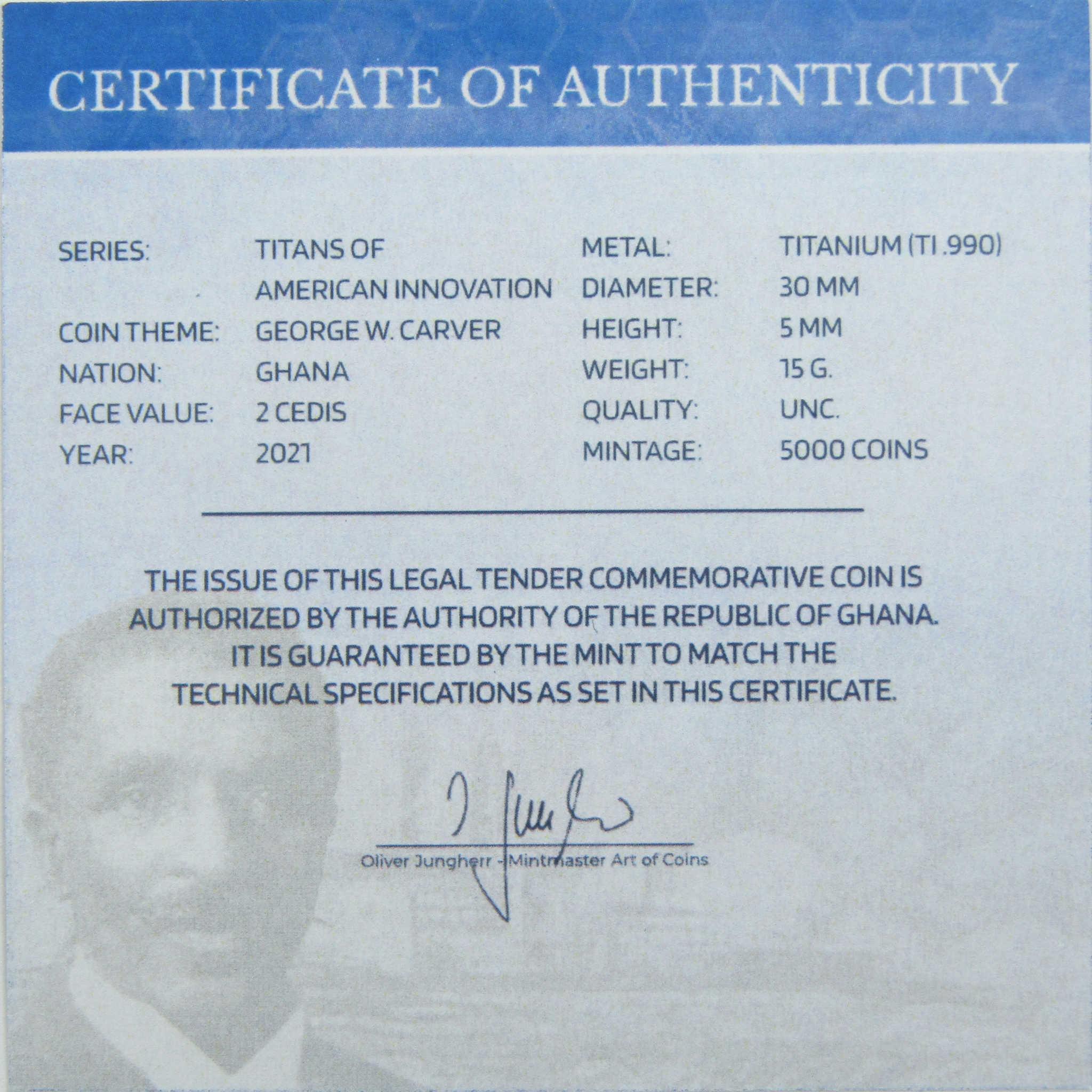 Titans of American Innovation George W. Carver Titanium 2 Cedis 2021