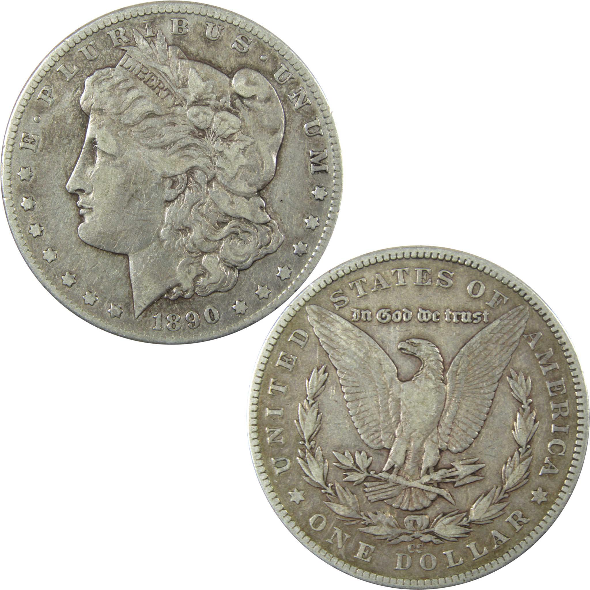 1890 CC Morgan Silver Dollar VF Very Fine $1 Coin SKU:I25124 - Morgan coin - Morgan silver dollar - Morgan silver dollar for sale - Profile Coins & Collectibles
