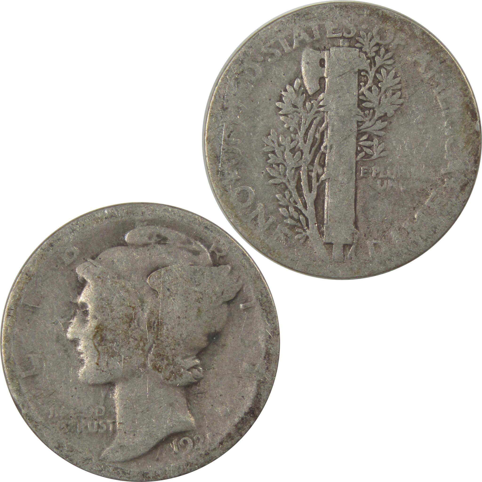 1921 Mercury Dime G Good Silver 10c Coin SKU:I22423