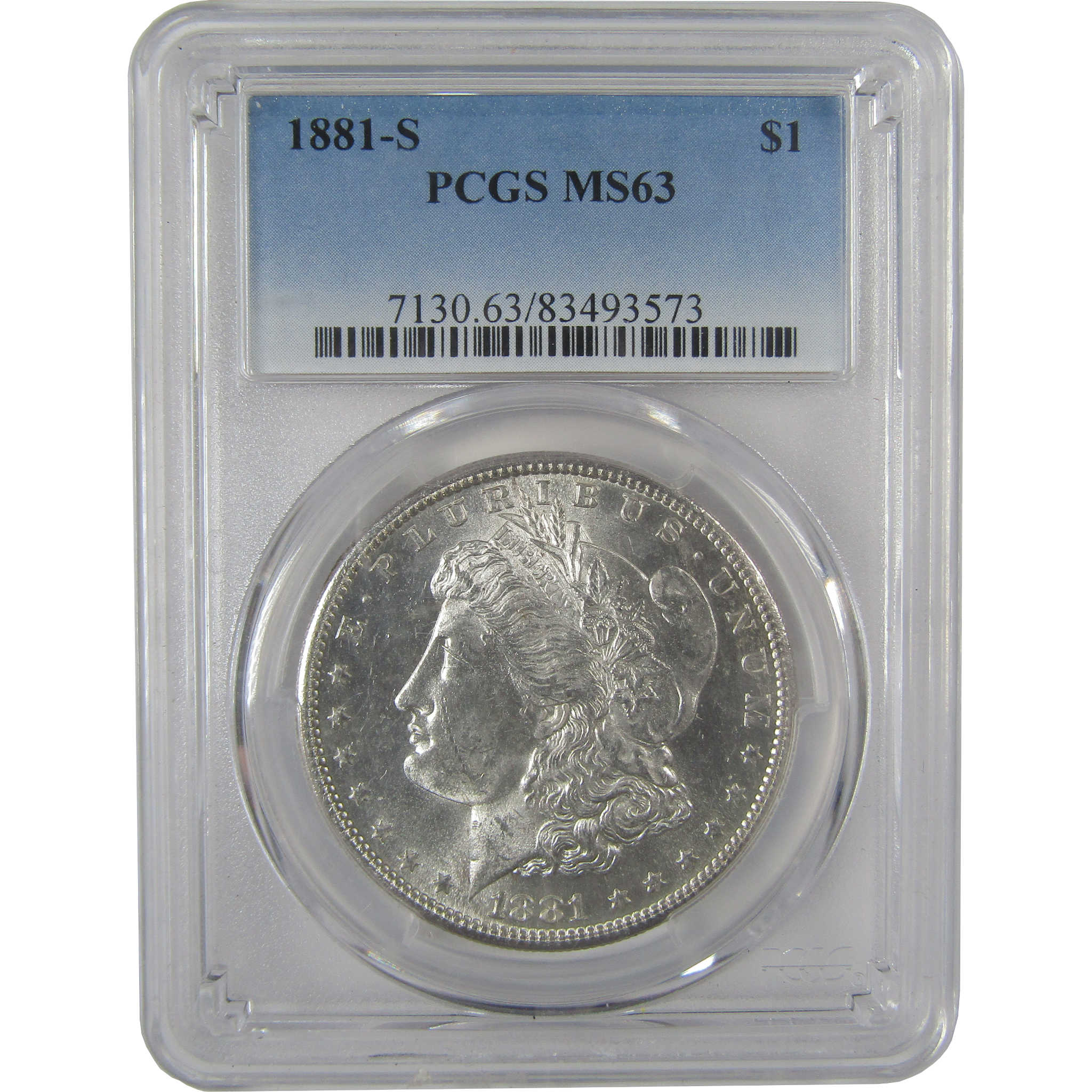 1881 S Morgan Dollar MS 63 PCGS Silver Uncirculated $1 Coin SKU:I23222