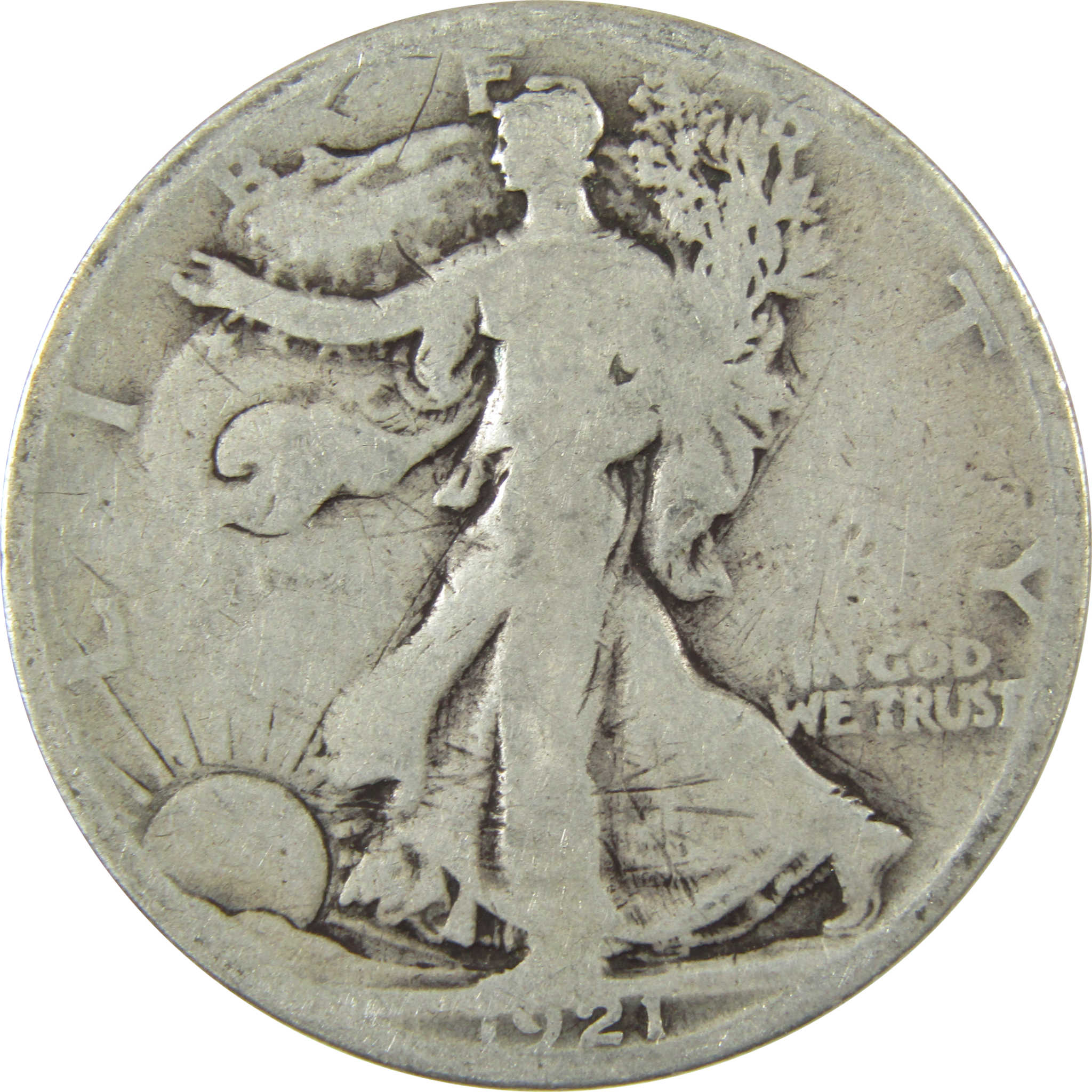 1921 S Liberty Walking Silver Half Dollar G Good Details SKU:CP1445