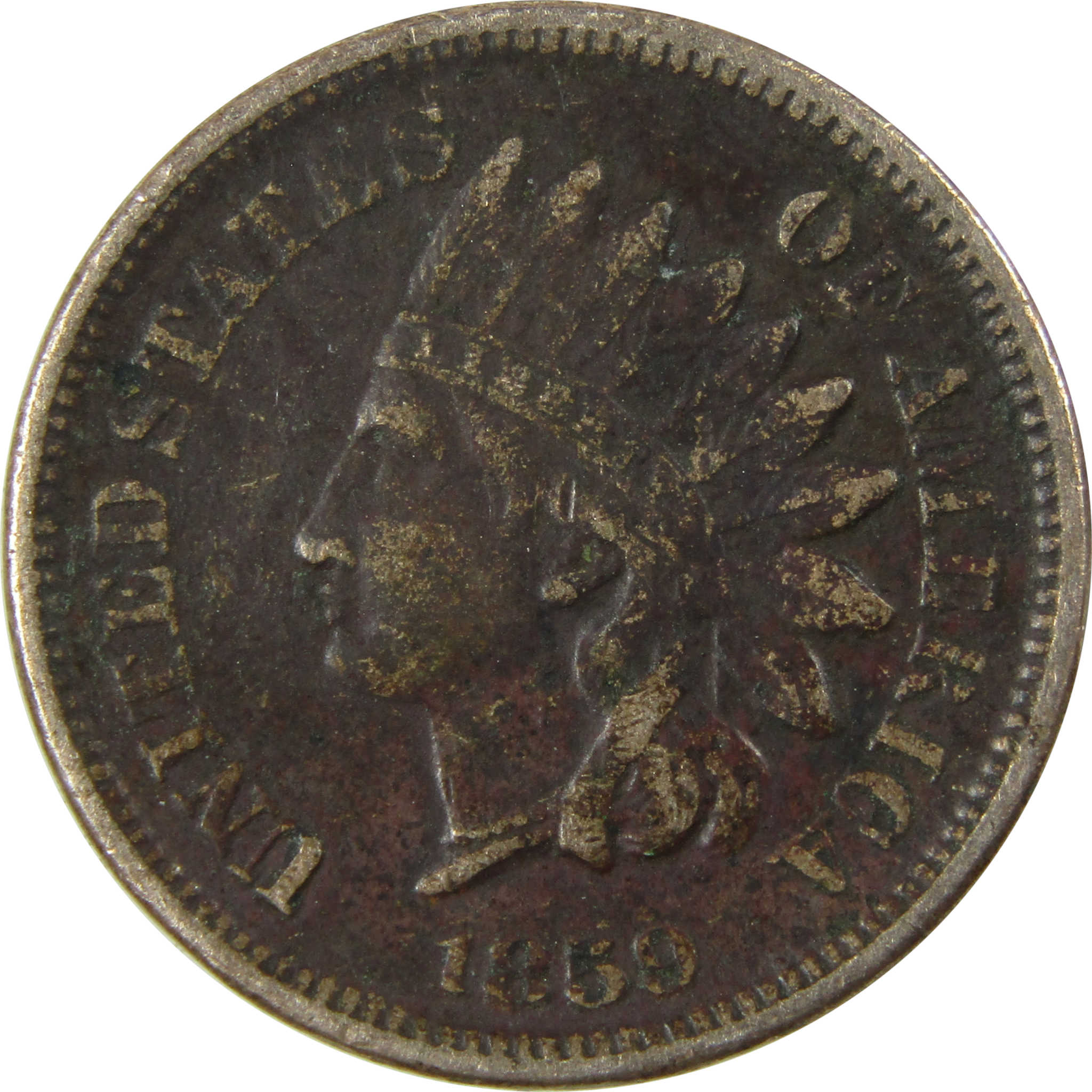 1859 Indian Head Cent VF Very Fine Details Penny 1c Coin SKU:CP1175