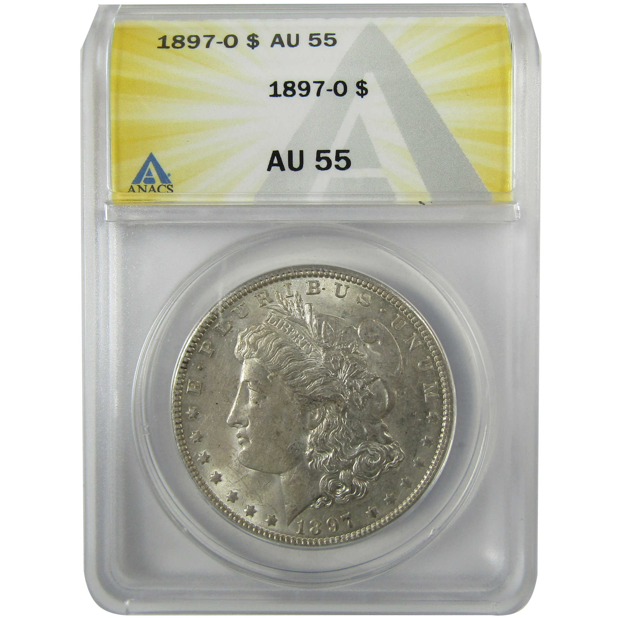 1897 O Morgan Silver Dollar AU 55 ANACS $1 Coin Collectible SKU:I28050