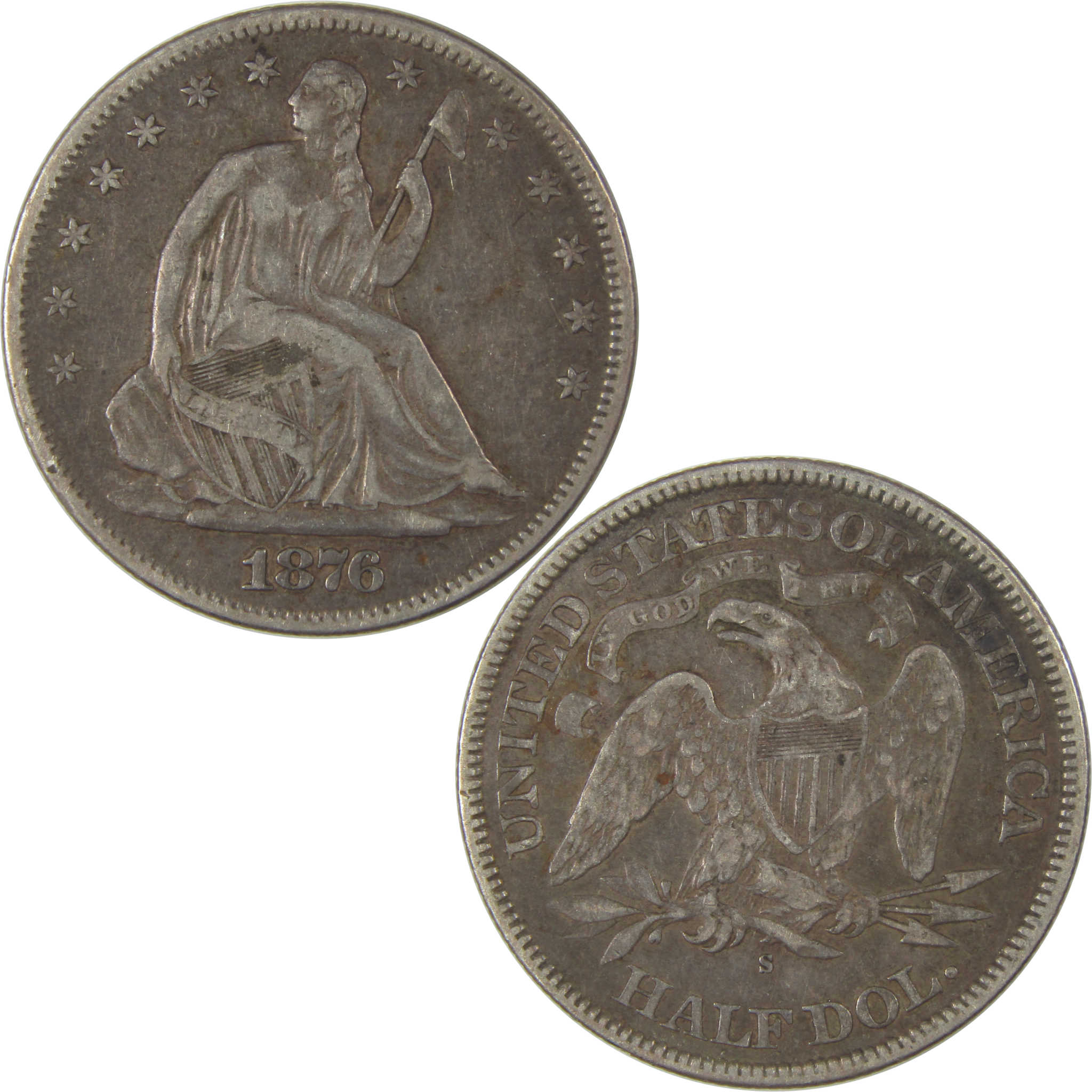 1876 S Seated Liberty Half Dollar VF Very Fine Silver SKU:I22711