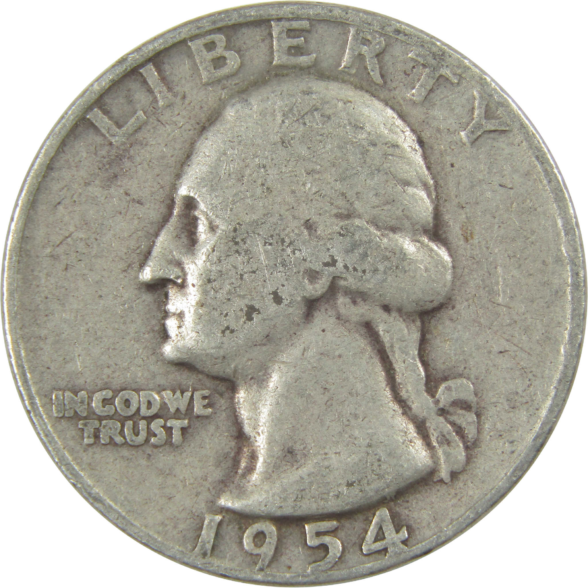 1954 D Washington Quarter VG Very Good Silver 25c Coin