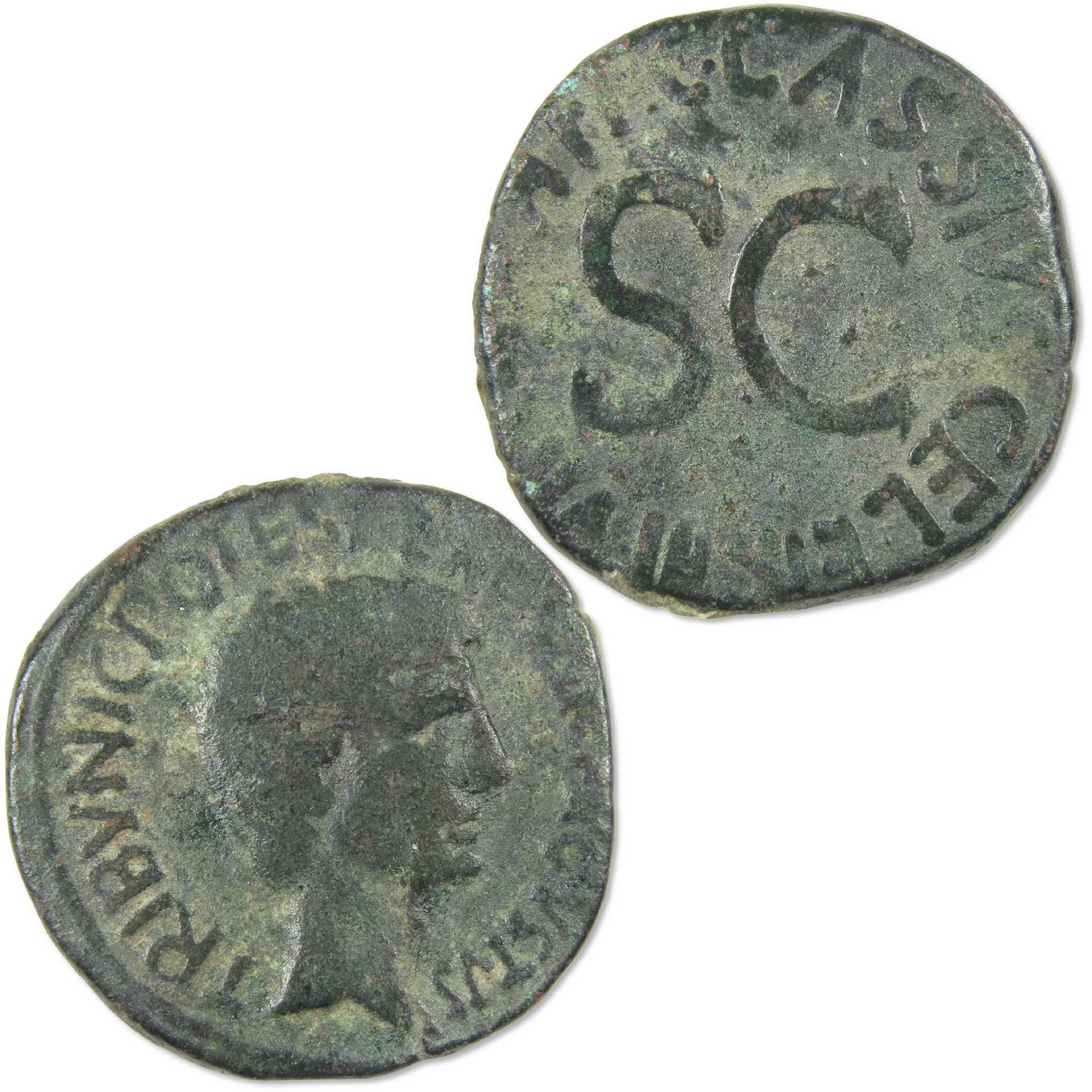 27 BC-14 AD Augustus Roman Empire Bronze Coin Portrait SC Fine Ancient