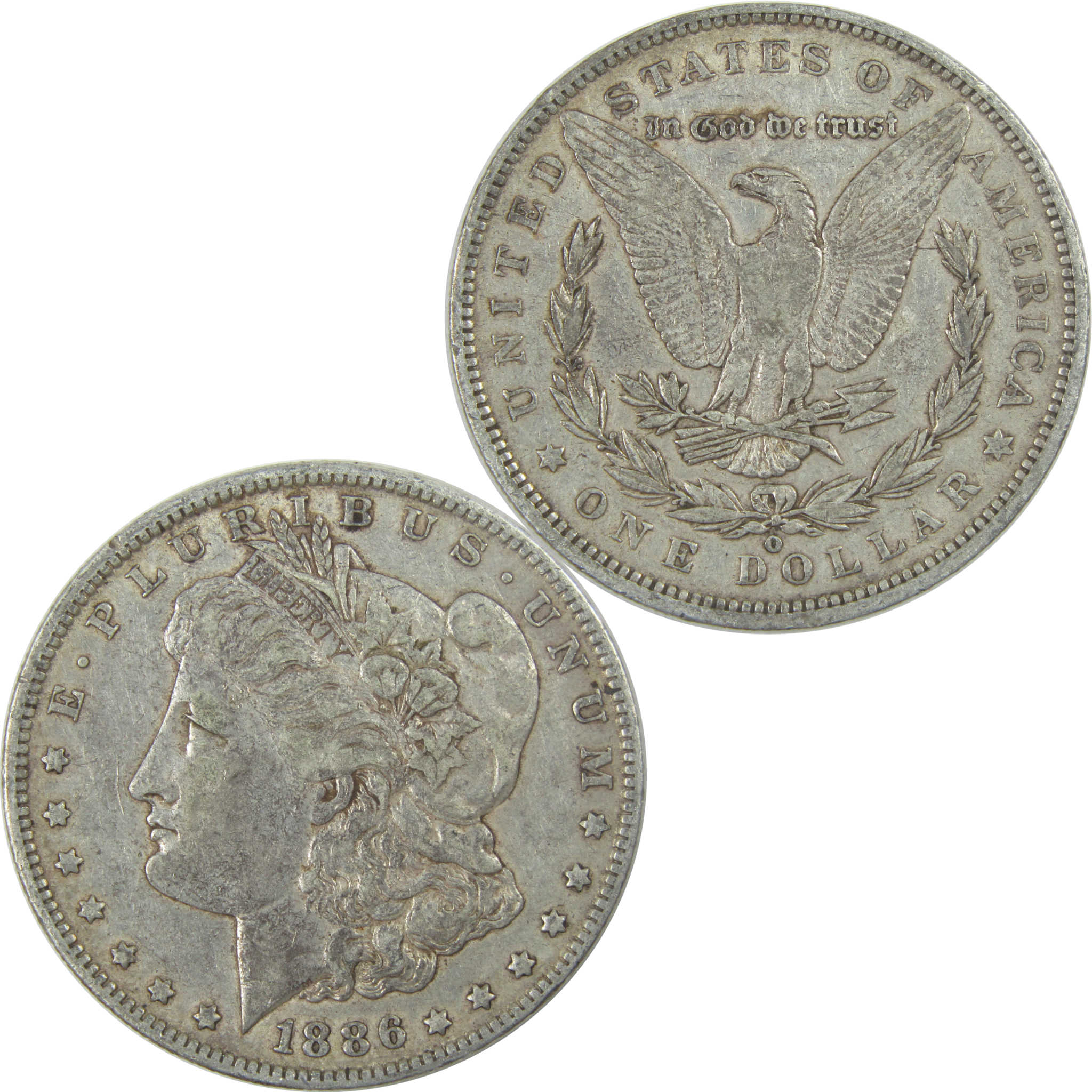 1886 O Morgan Dollar XF EF Extremely Fine Silver $1 Coin SKU:I16557 - Morgan coin - Morgan silver dollar - Morgan silver dollar for sale - Profile Coins & Collectibles