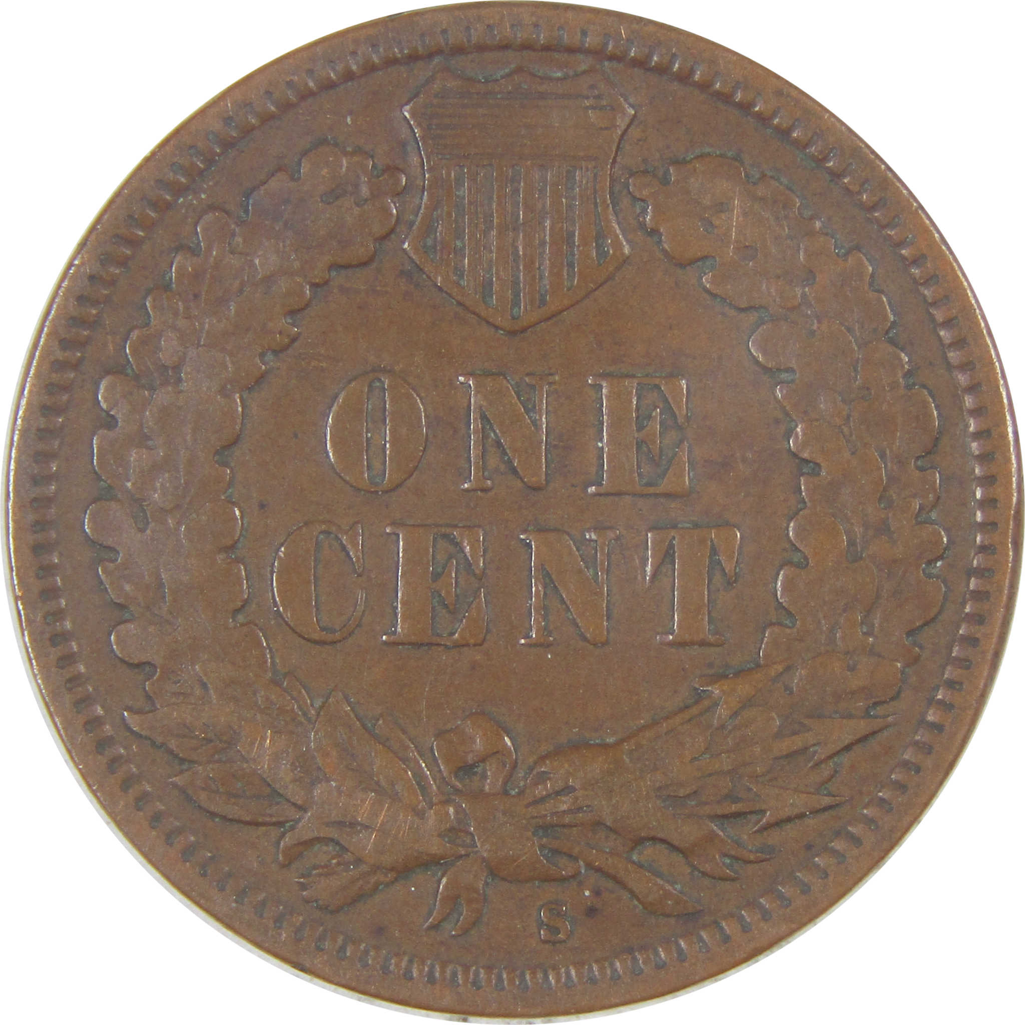 1908 S Indian Head Cent F Fine Penny 1c Coin SKU:I16849