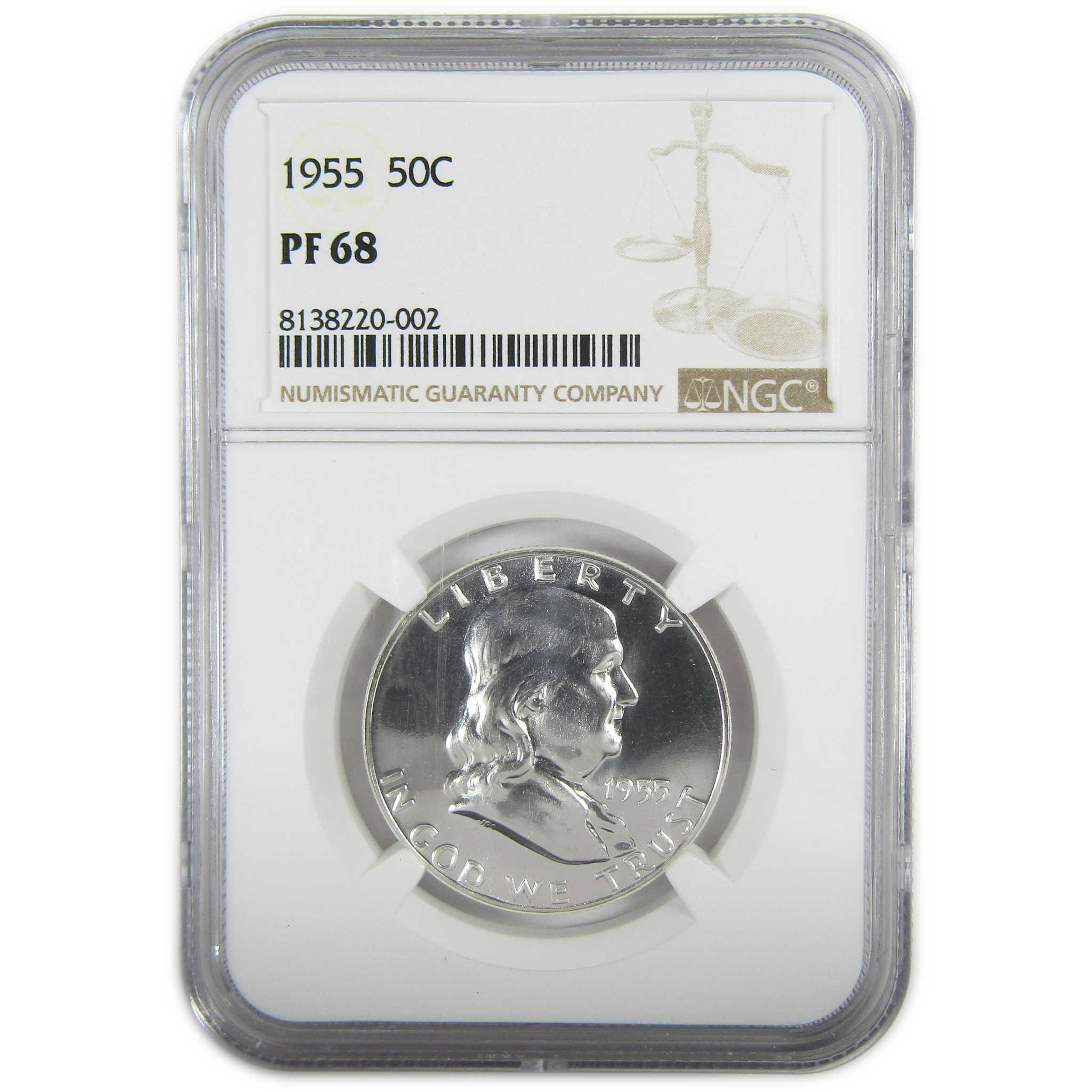 1955 Franklin Silver Half Dollar PF 68 NGC Proof 50c Coin SKU:I27398