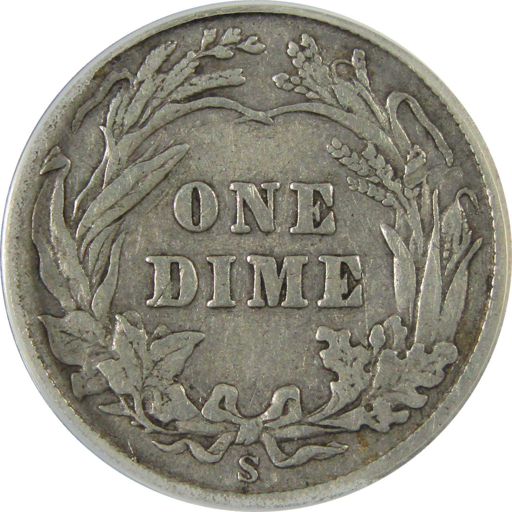 1910 S Barber Silver Dime F 15 ANACS 10c Coin Collectible SKU:I28010