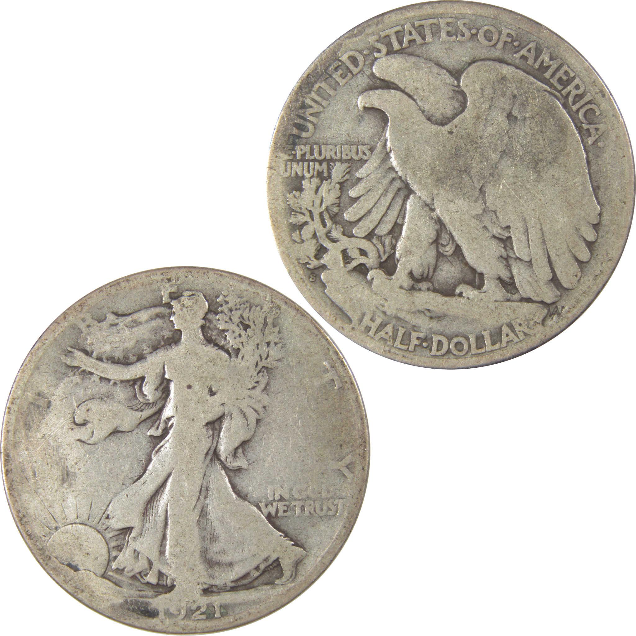 1921 S Liberty Walking Silver Half Dollar G Good 50c Coin SKU:I23988