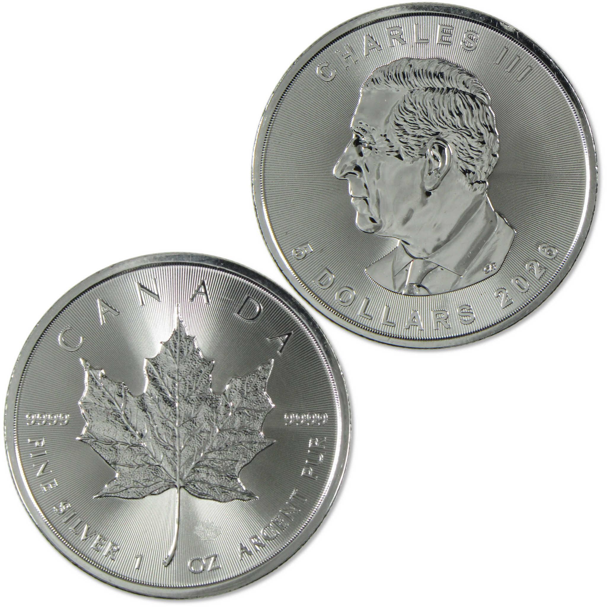 2026 Canada $5 1 oz Silver Maple Leaf BU Brilliant Uncirculated Coin