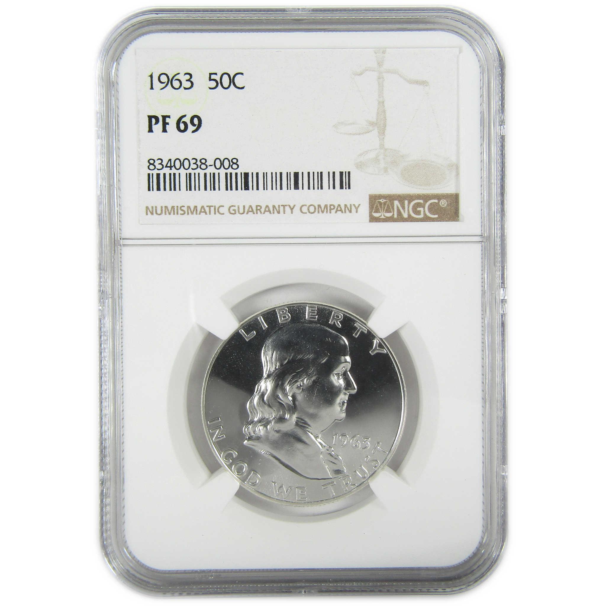 1963 Franklin Silver Half Dollar PF 69 NGC Proof 50c Coin SKU:I27423