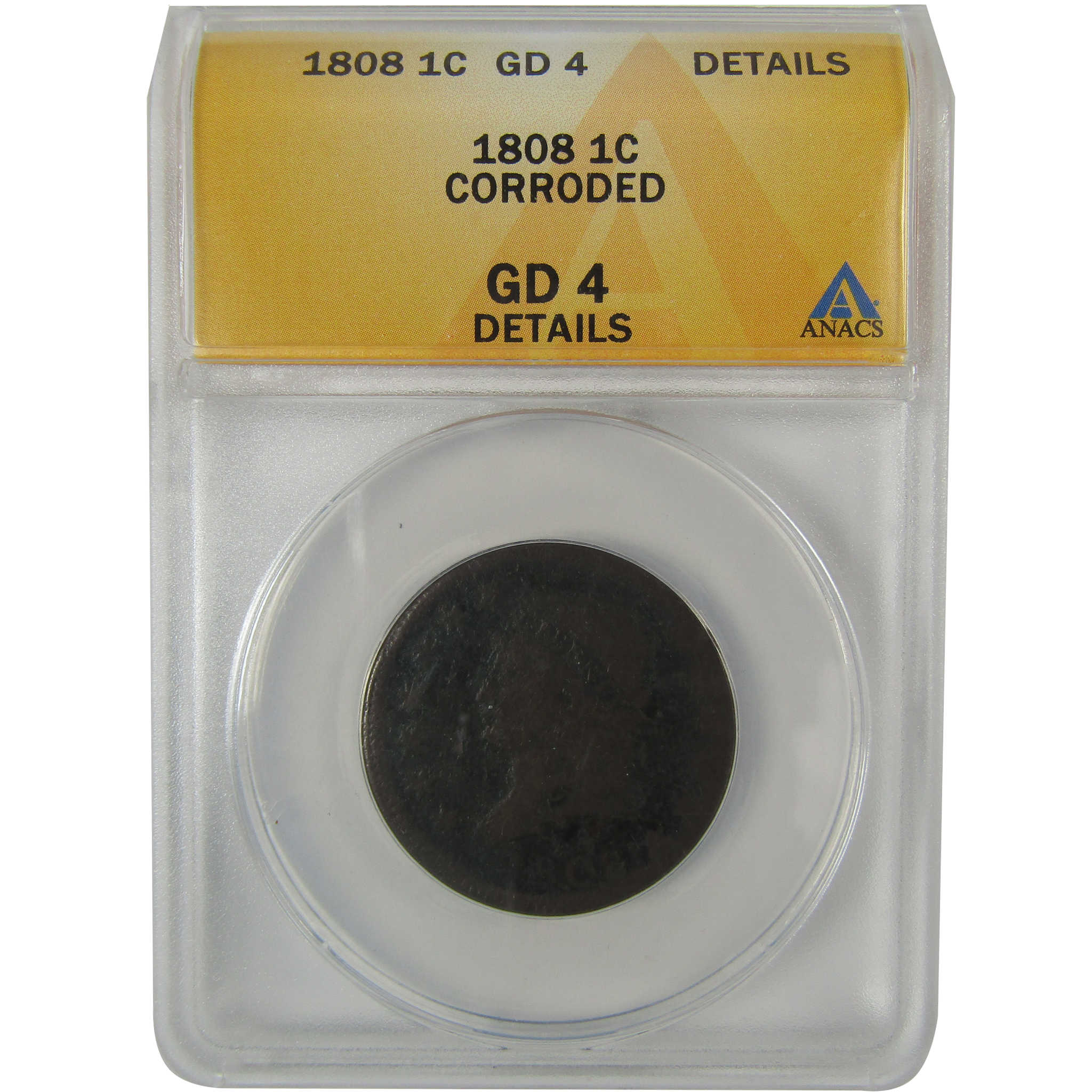 1808 Classic Head Large Cent G 4 Details ANACS Copper Penny SKU:CP41