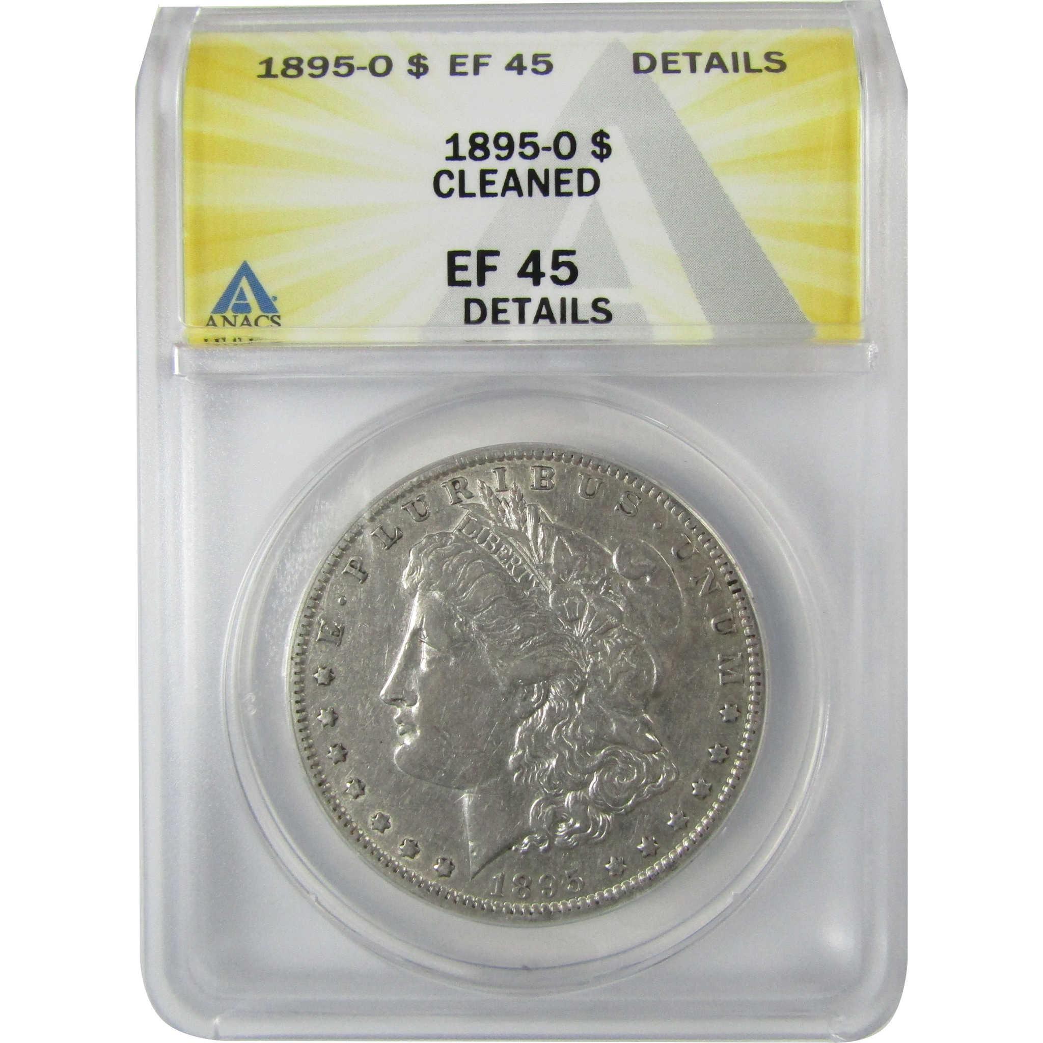 1895 O Morgan Silver Dollar EF 45 Details ANACS $1 Coin SKU:CP785 - Morgan coin - Morgan silver dollar - Morgan silver dollar for sale - Profile Coins & Collectibles