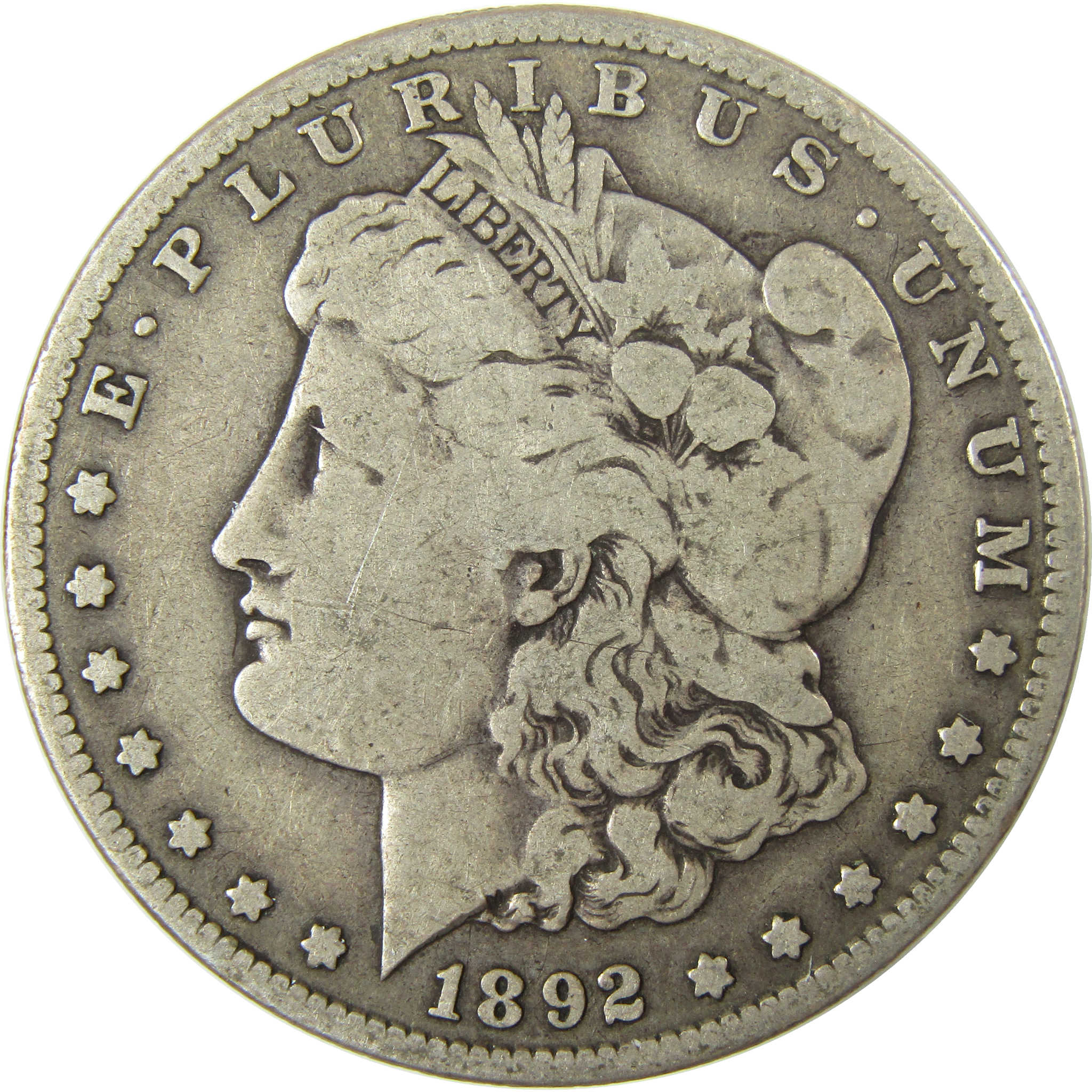 1892 S Morgan Silver Dollar VG Very Good $1 Coin SKU:I27493