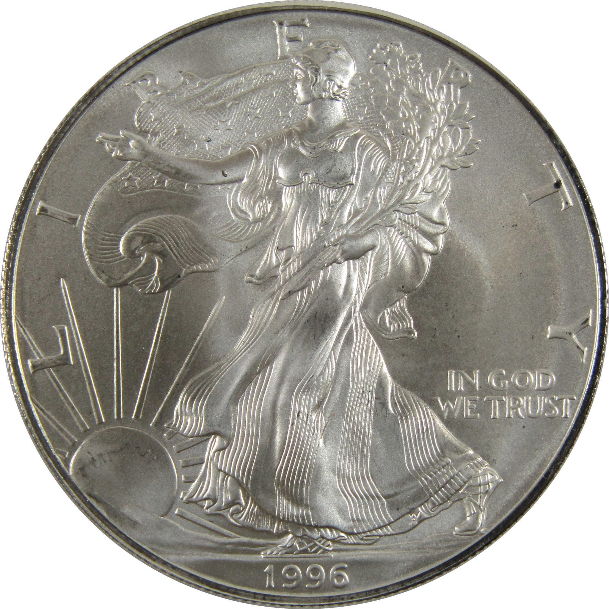 1996 American Eagle BU Uncirculated 1 oz .999 Silver Bullion $1 Coin