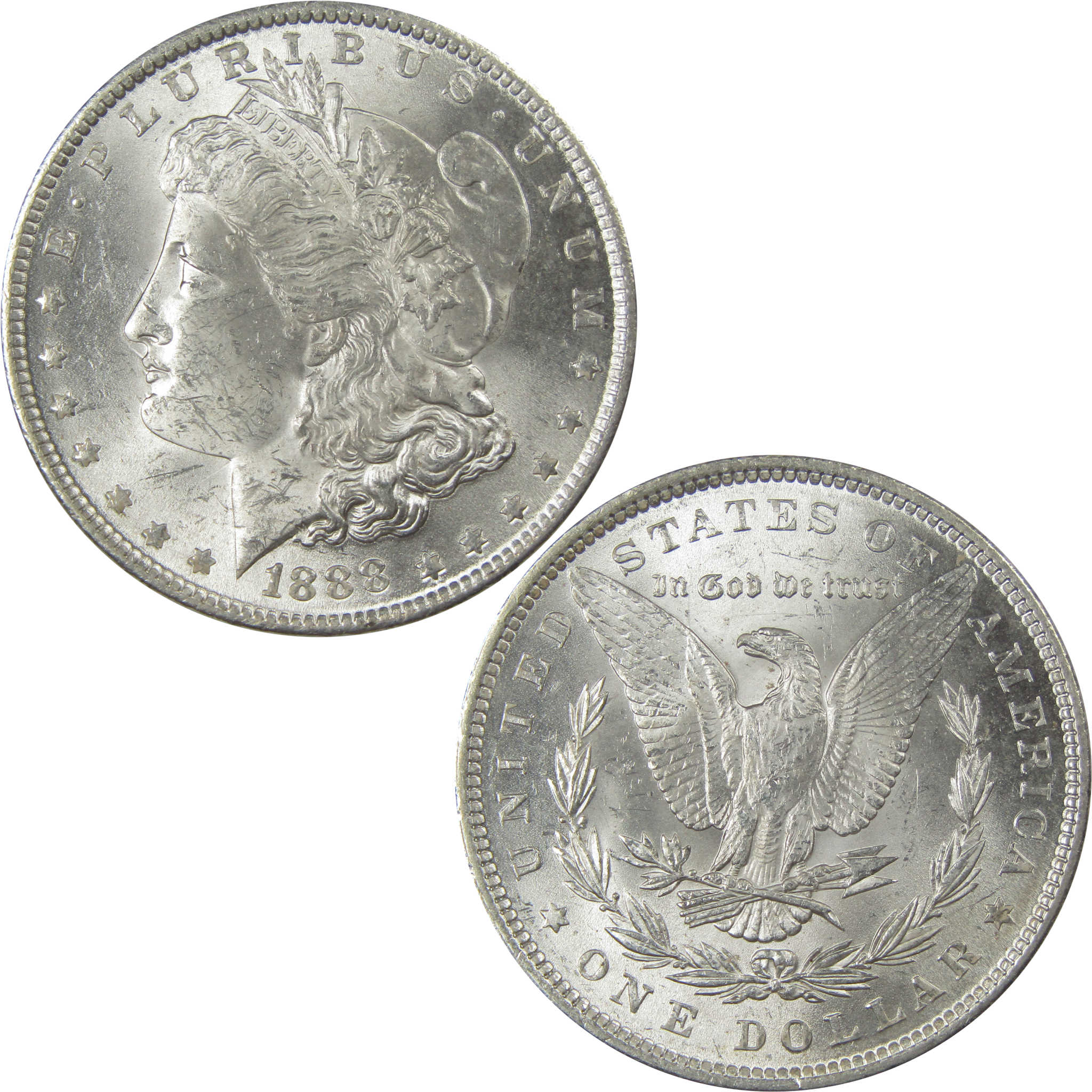 1888 Morgan Dollar Uncirculated Silver $1 Coin SKU:I21077 - Morgan coin - Morgan silver dollar - Morgan silver dollar for sale - Profile Coins & Collectibles