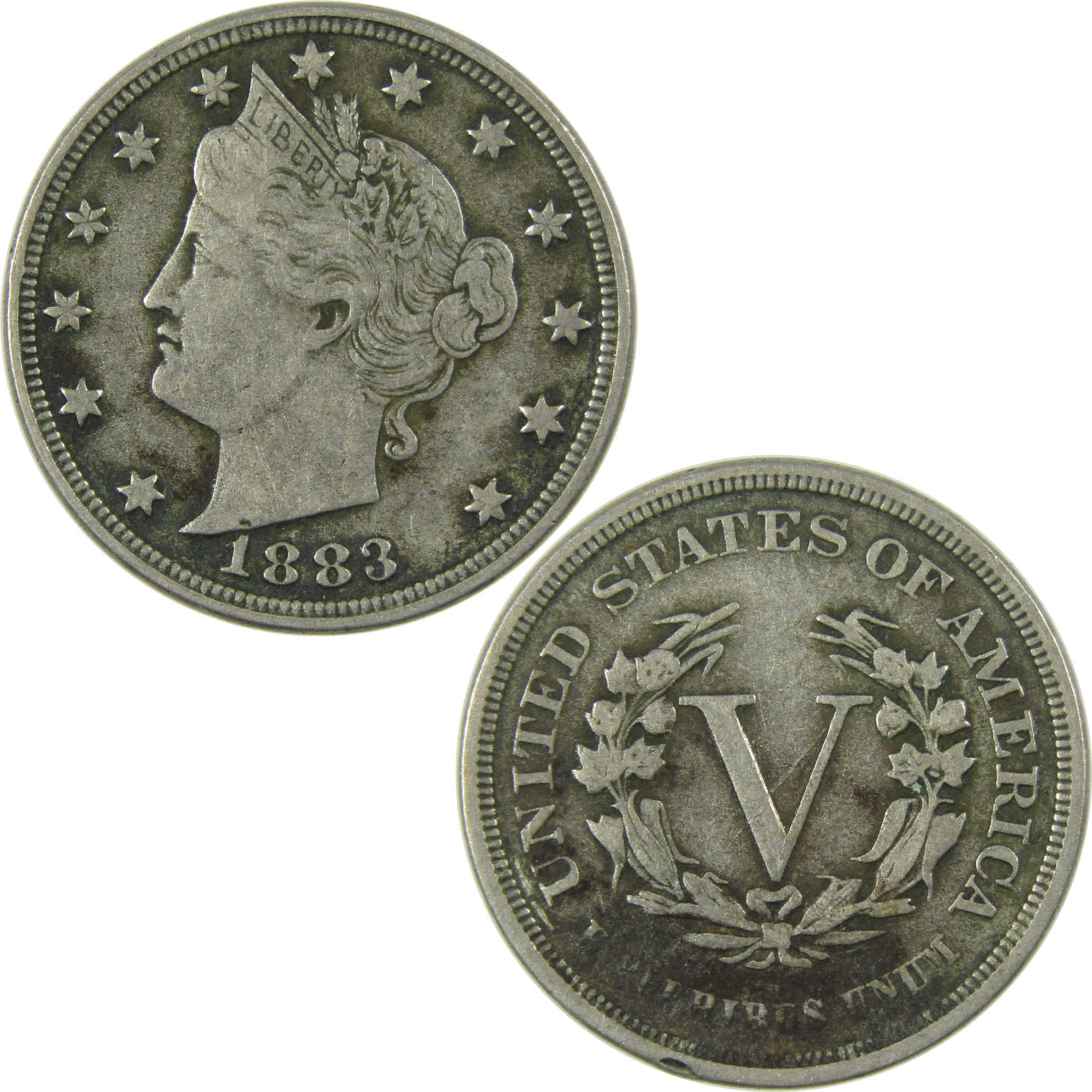 1883 No Cents Liberty Head V Nickel VF Very Fine 5c Coin SKU:I27235