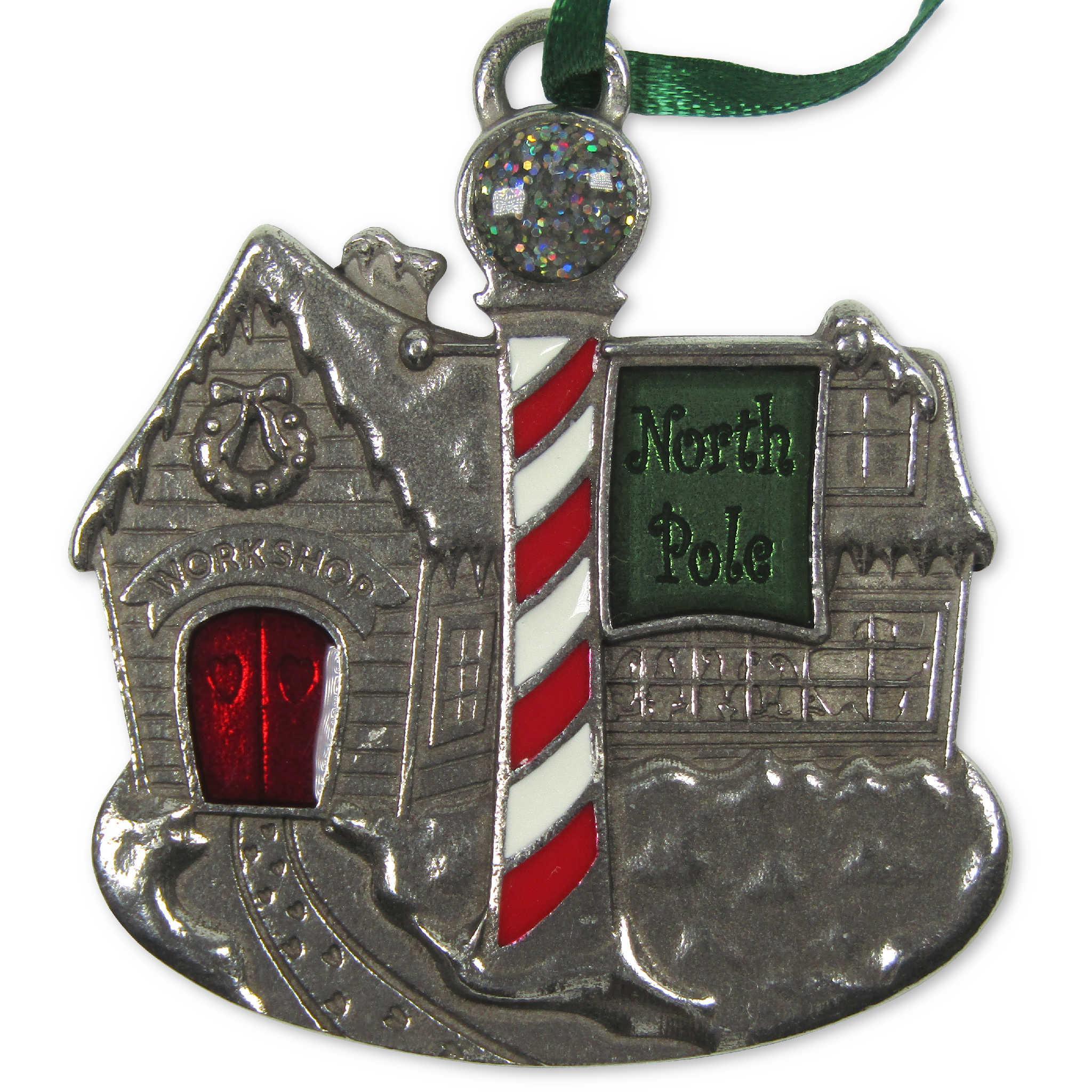 Santa's Workshop 2022 Pewter Christmas Tree Ornament with Box