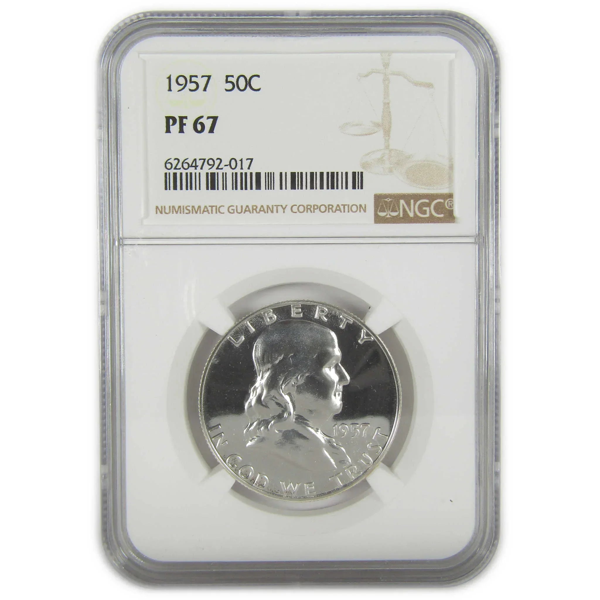 1957 Franklin Silver Half Dollar PF 67 NGC Proof 50c Coin Collectible