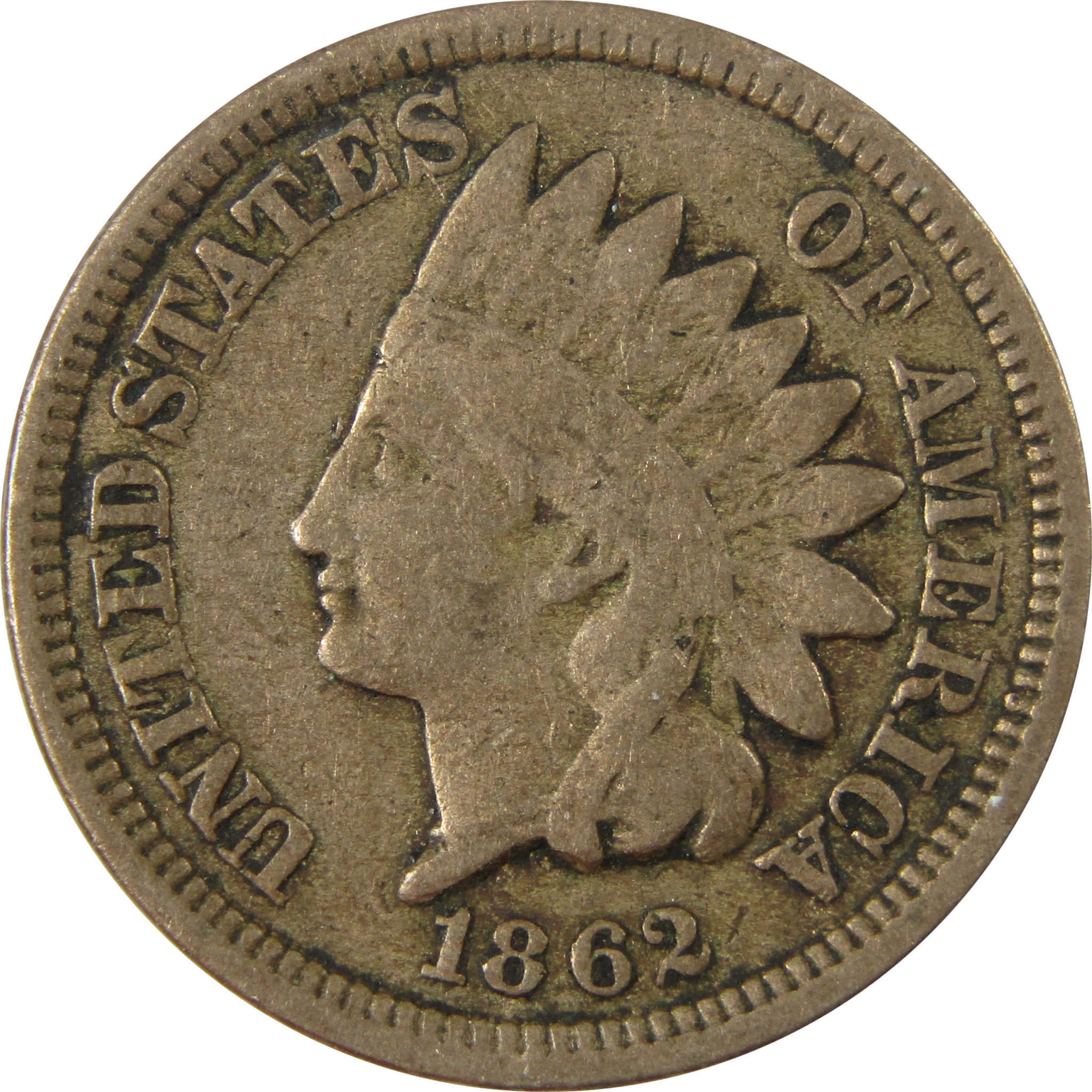 1862 Indian Head Cent VG Very Good Details Penny 1c Coin SKU:CP1241