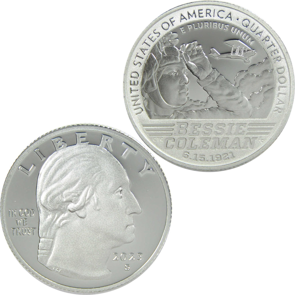 2023 S Bessie Coleman American Women Silver Quarter Proof 25c Coin