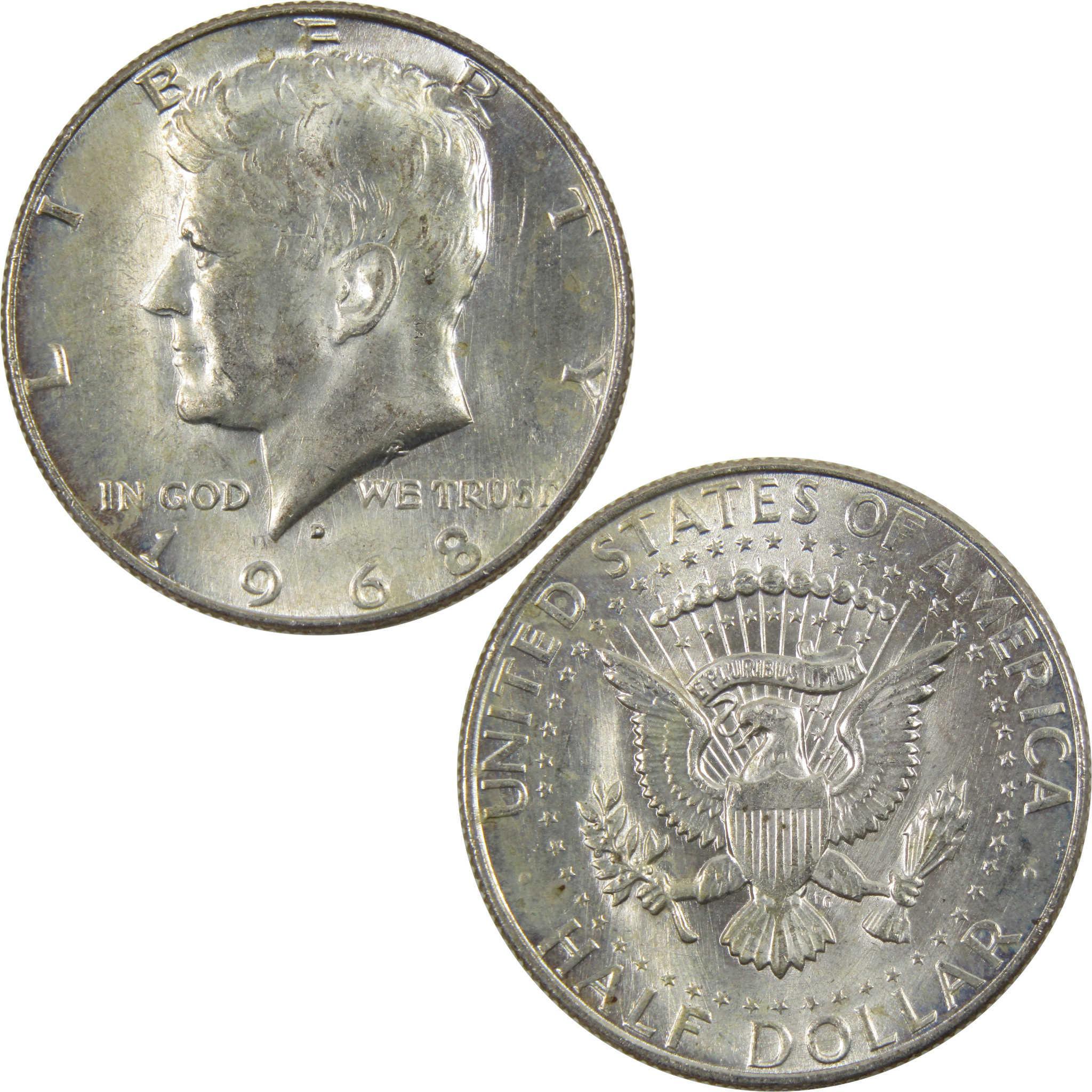 1968 D Kennedy Half Dollar AG About Good 40% Silver Clad 50c Coin