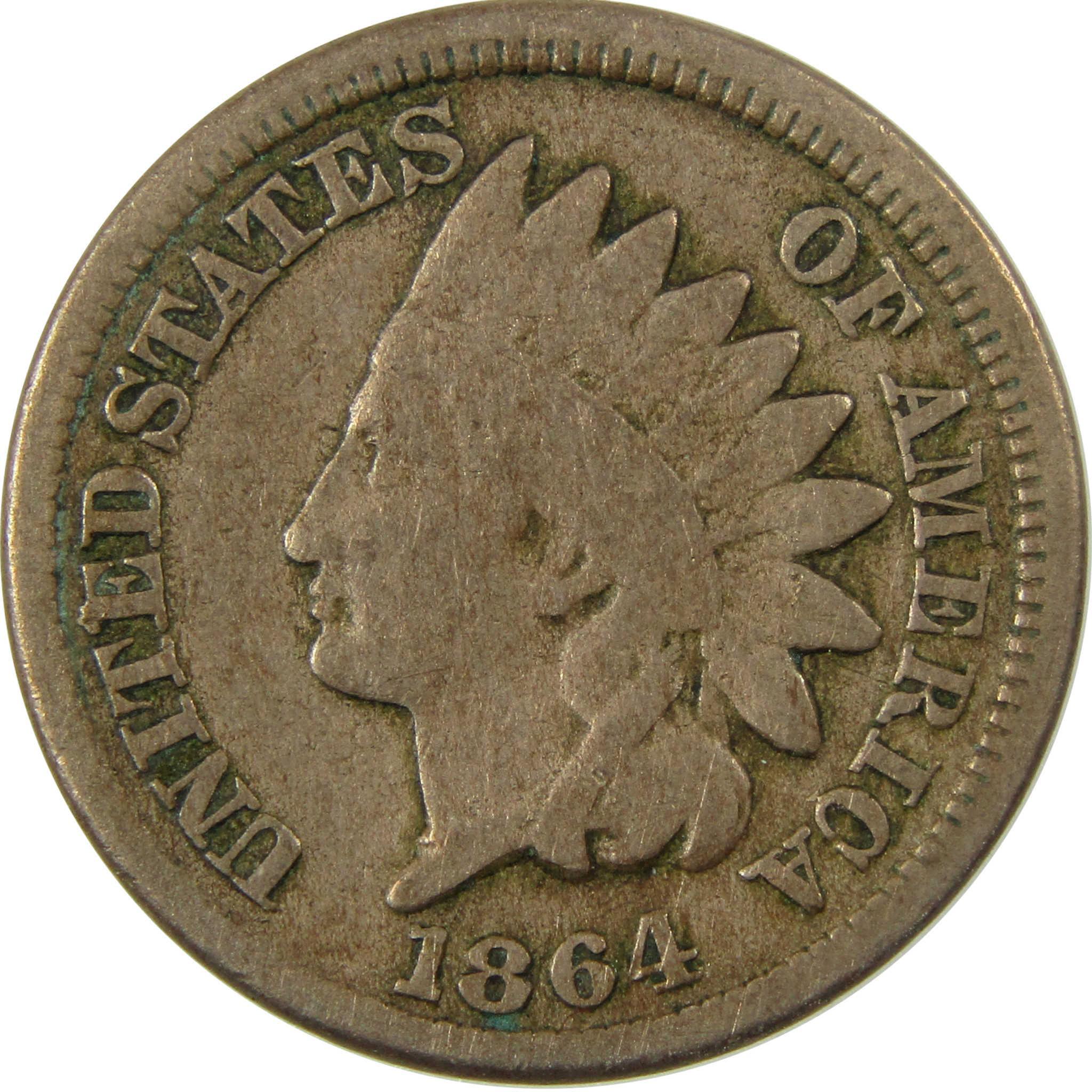 1864 Indian Head Copper-Nickel Cent VG Very Good Penny SKU:CP1267