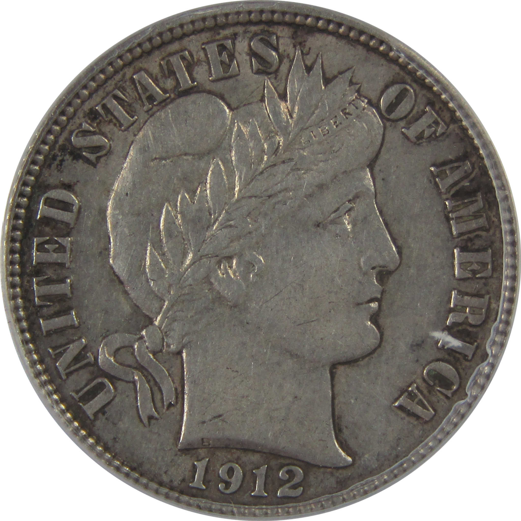 1912 D Barber Dime AU 58 Details ANACS Silver 10c Coin SKU:CPC1201