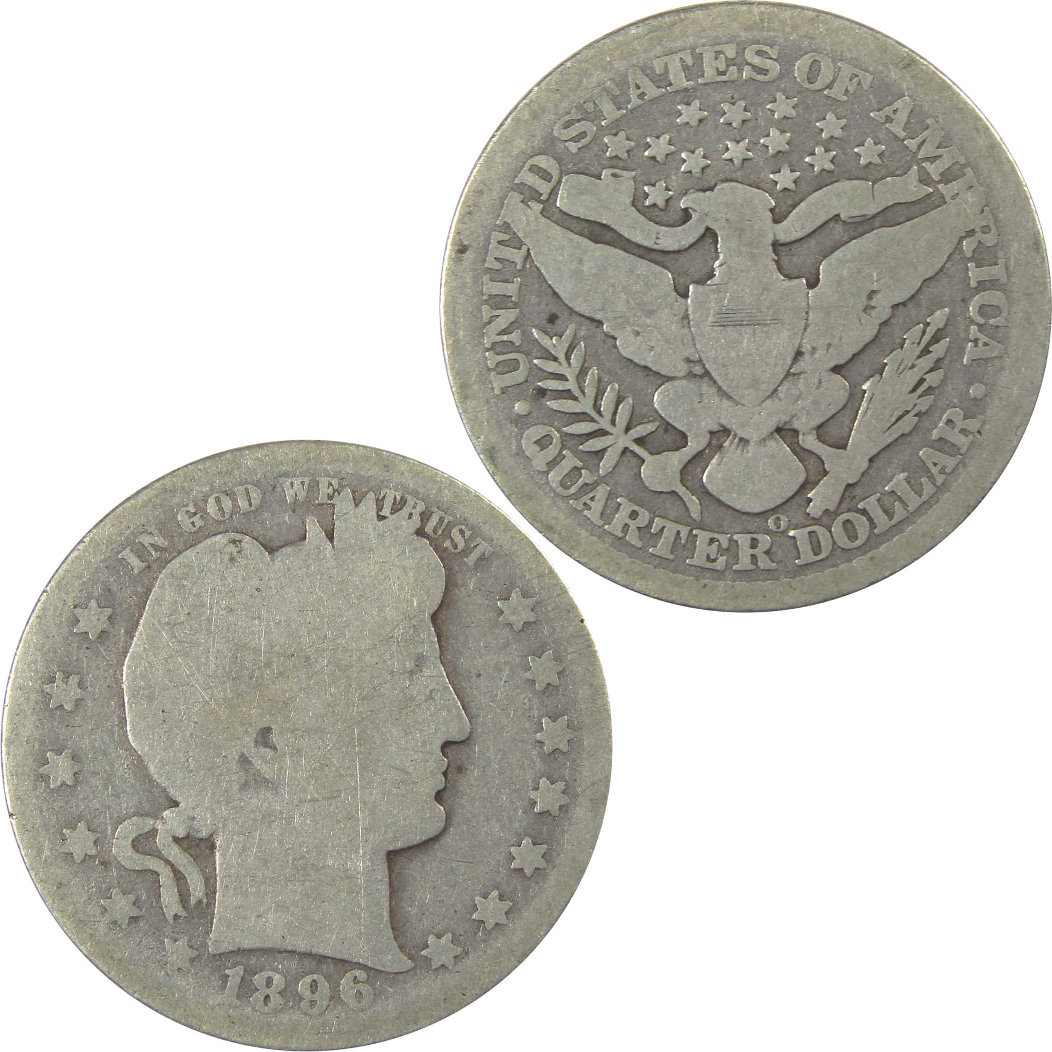 1896 O Barber Quarter AG About Good Silver 25c Coin SKU:I21871