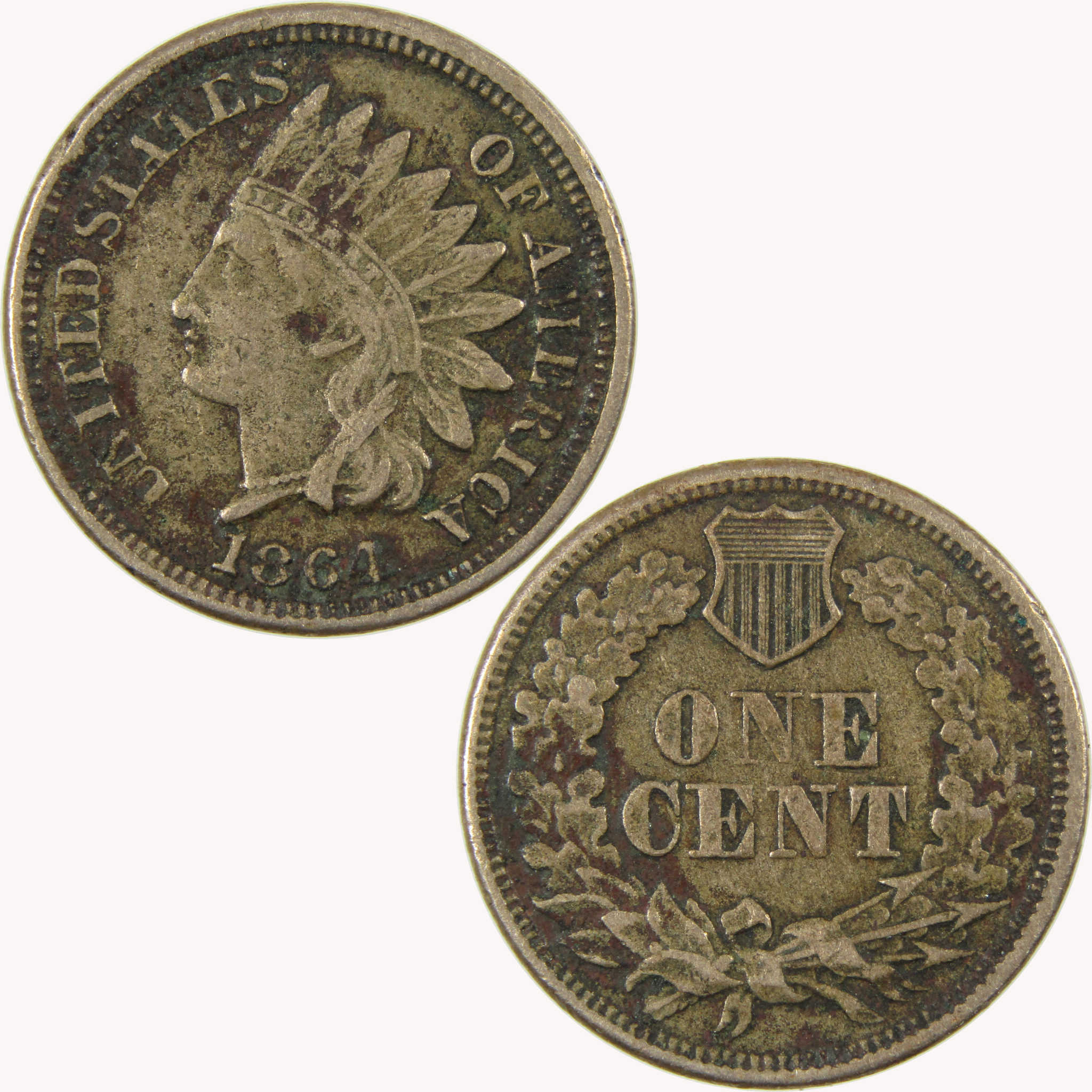 1864 Indian Head Copper-Nickel 1c VF Very Fine Details SKU:CP1081