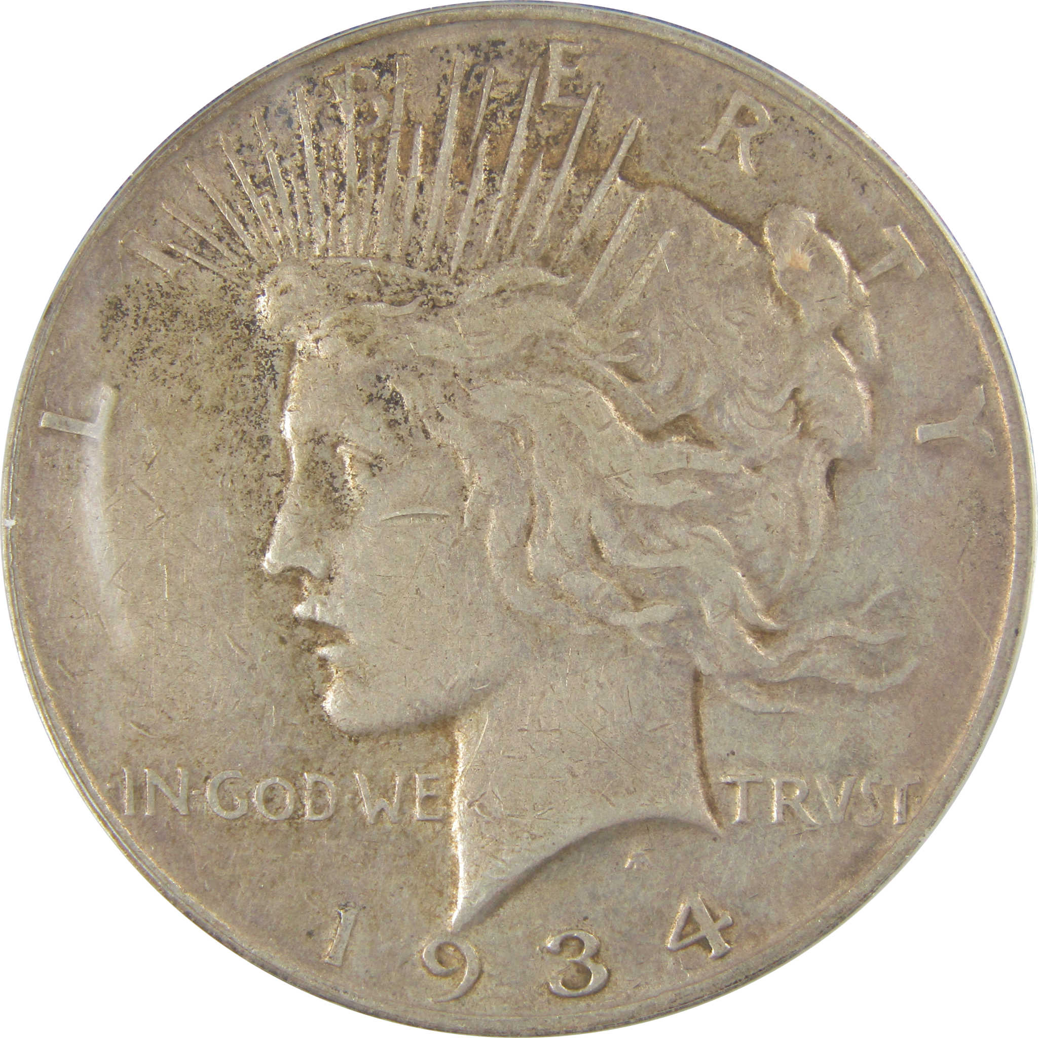 1934 D Peace Dollar EF 40 ANACS Silver $1 Coin SKU:I20865