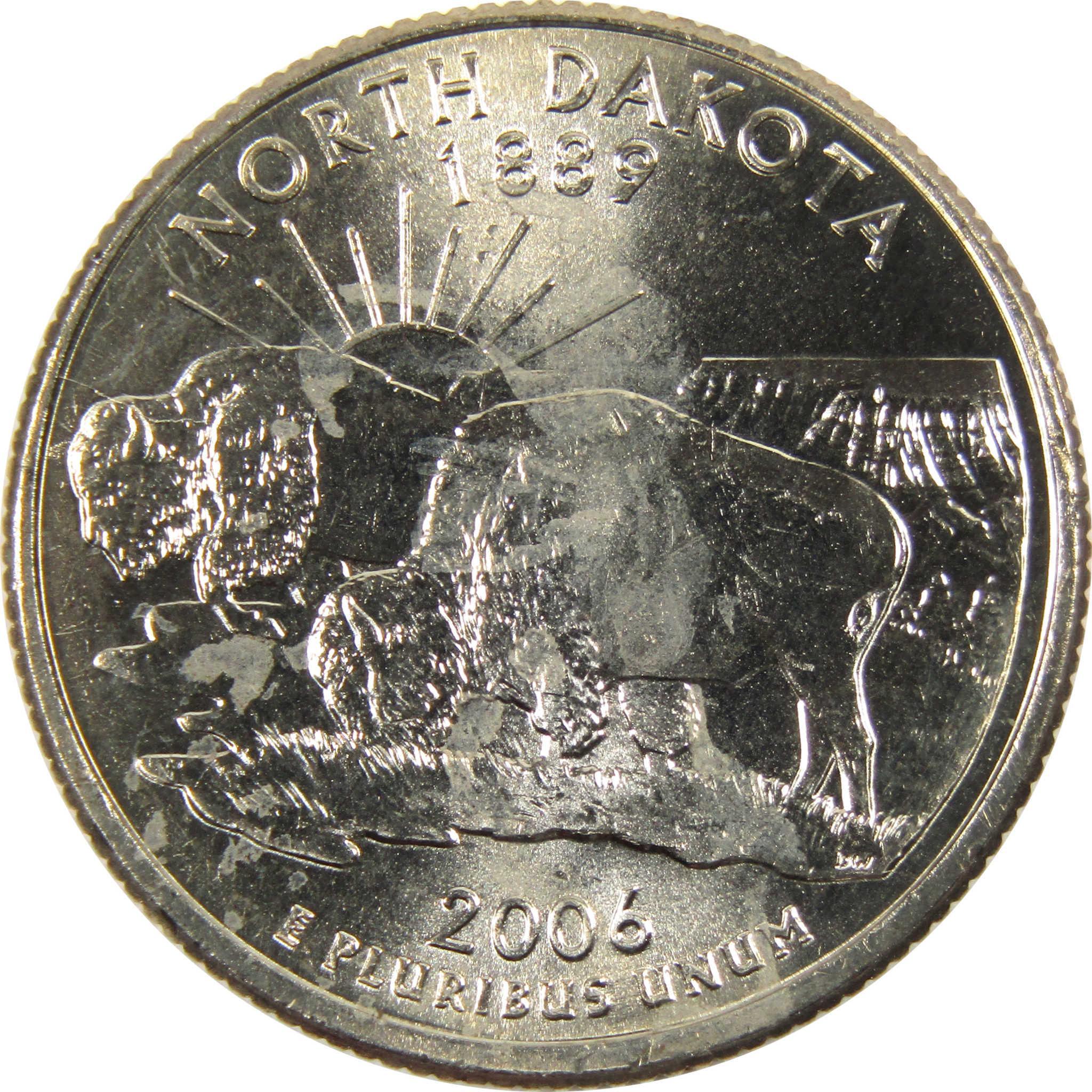 2006 P North Dakota State Quarter BU Uncirculated Clad 25c Coin