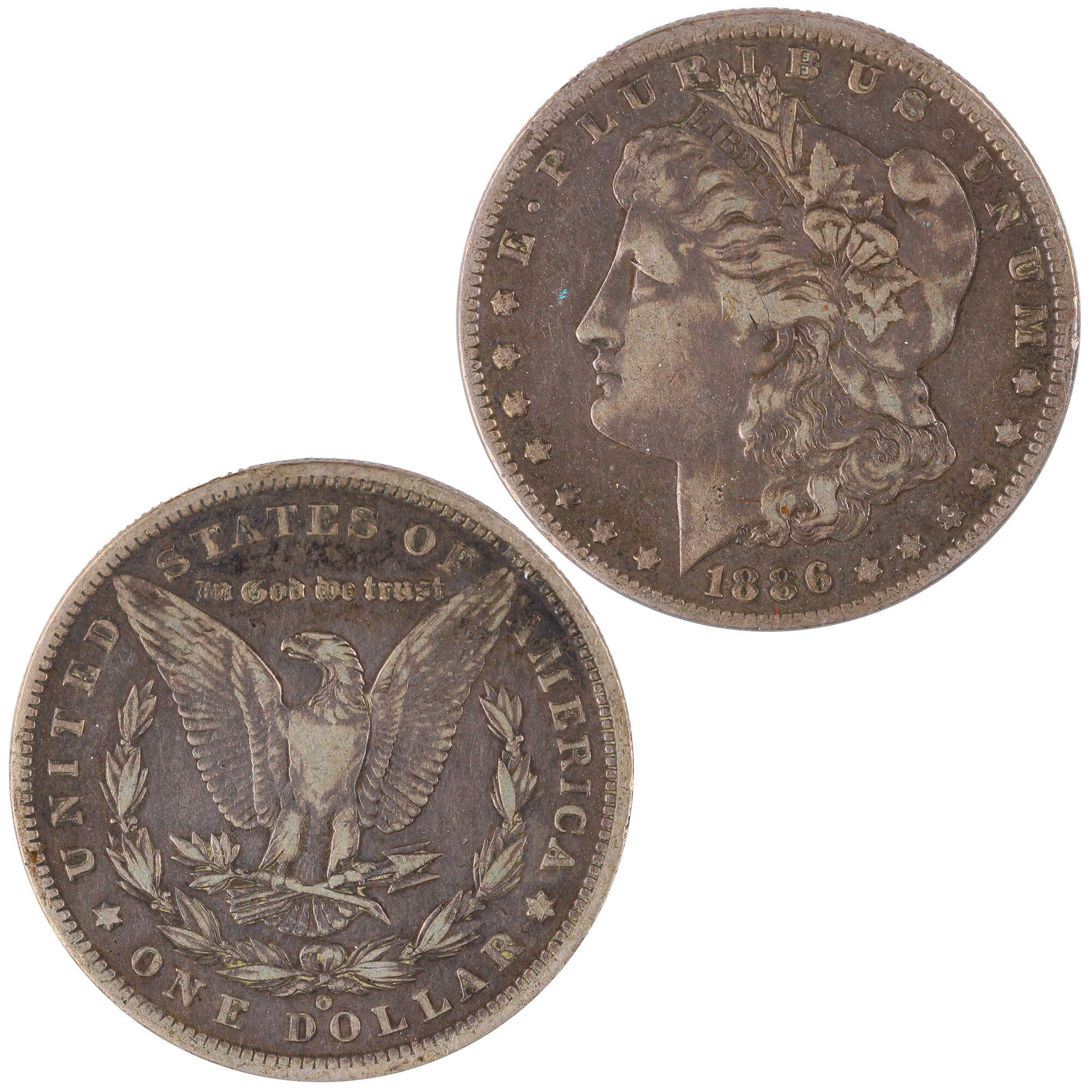 1886 O Morgan Dollar VF Very Fine Silver $1 Coin SKU:I12037 - Morgan coin - Morgan silver dollar - Morgan silver dollar for sale - Profile Coins & Collectibles