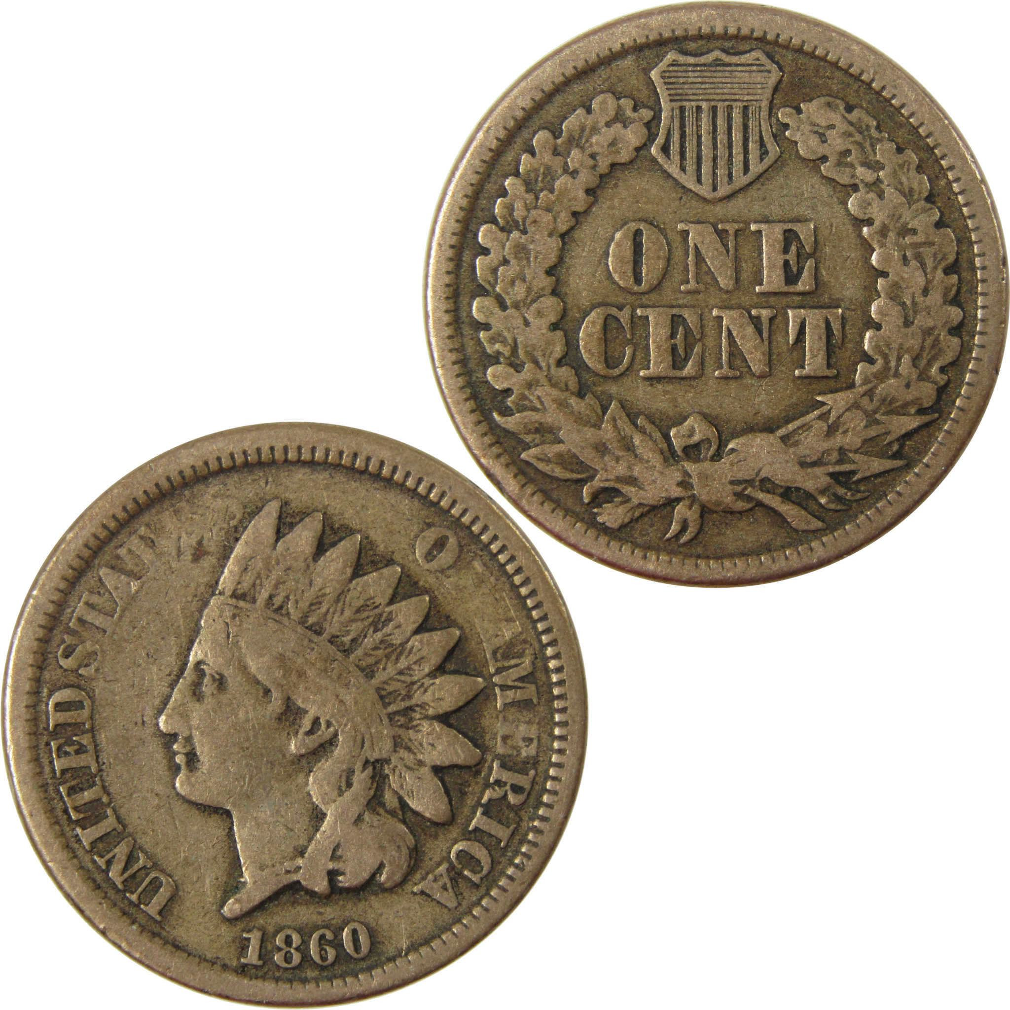 1860 Indian Head Cent VG Very Good Penny 1c Coin SKU:CP1235