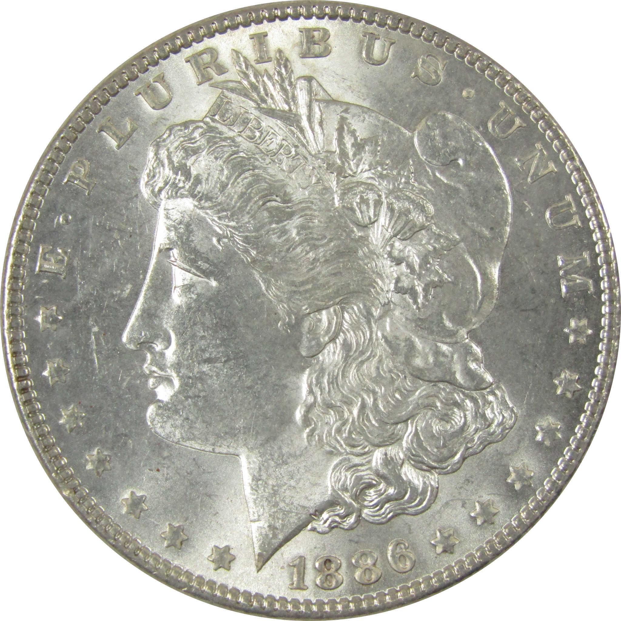 1886 Morgan Silver Dollar Borderline Uncirculated Details SKU:CP963 - Morgan coin - Morgan silver dollar - Morgan silver dollar for sale - Profile Coins & Collectibles