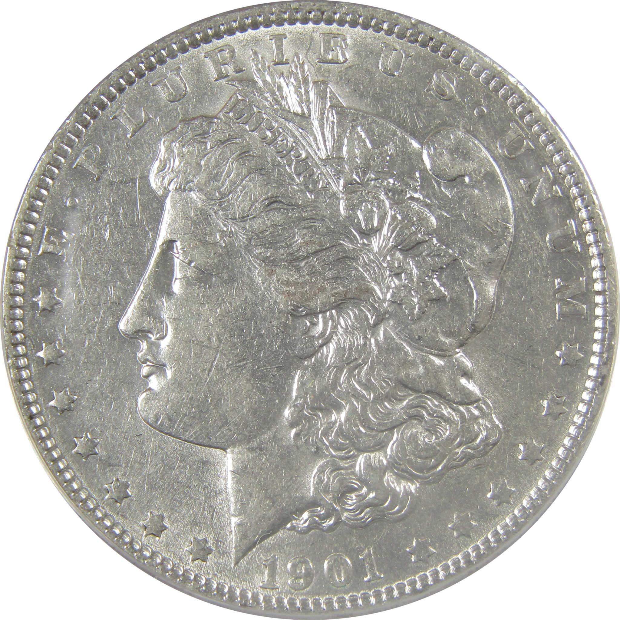1901 Morgan Dollar AU 50 Details ANACS Silver $1 Coin SKU:I21282 - Morgan coin - Morgan silver dollar - Morgan silver dollar for sale - Profile Coins & Collectibles