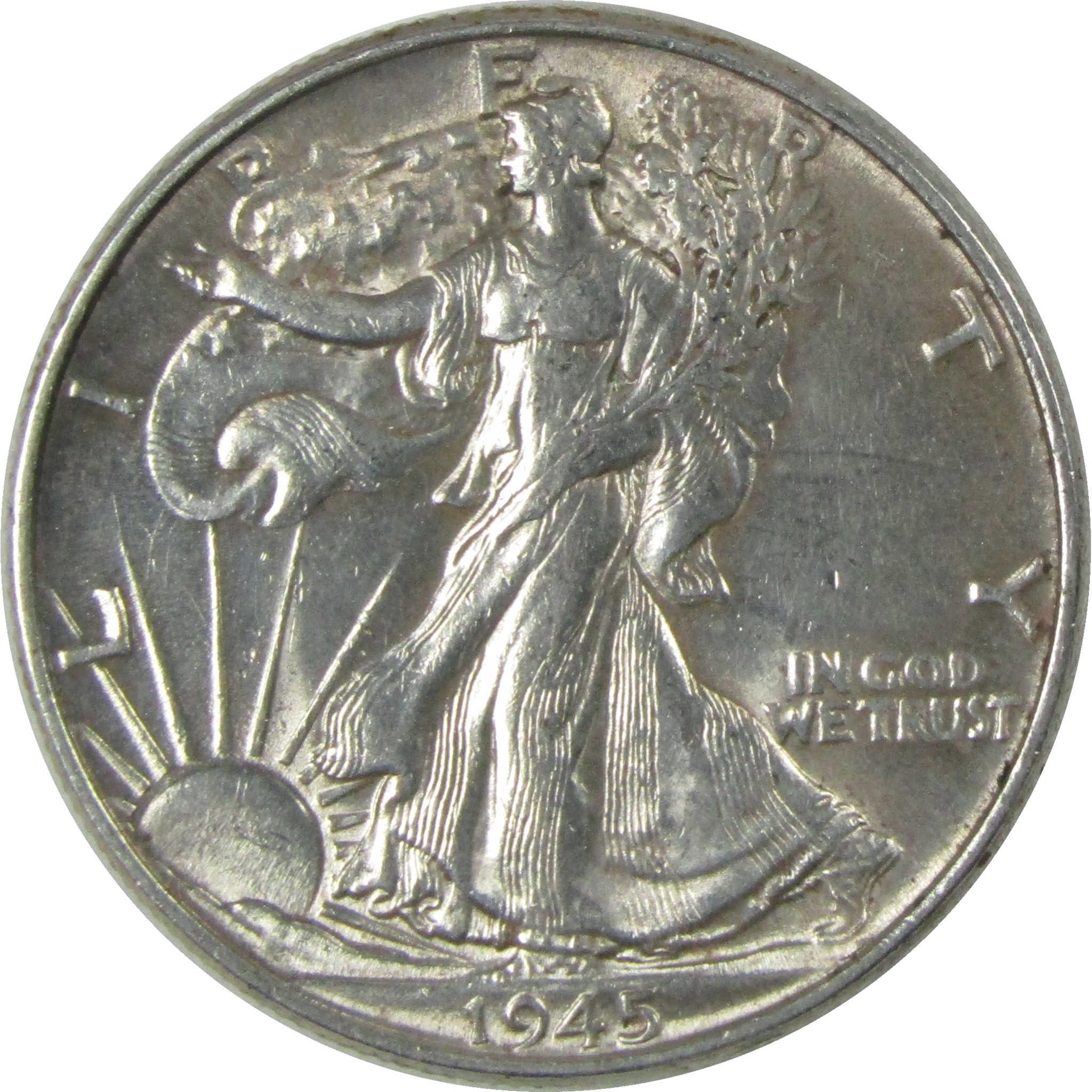 1945 Liberty Walking Silver 50cAU About Uncirculated SKU:CP540
