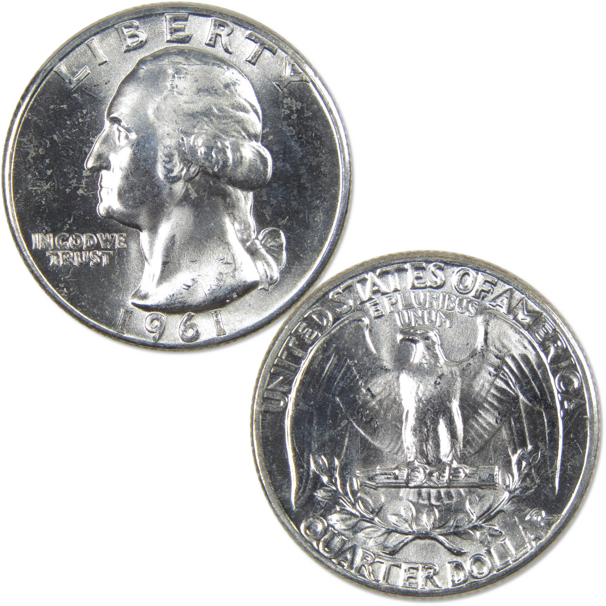 1961 Washington Quarter Uncirculated Silver 25c Coin