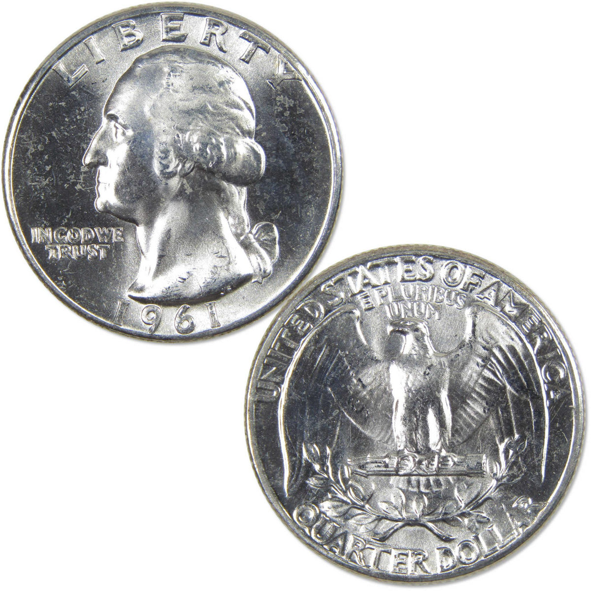 1961 Washington Silver Quarter Uncirculated Mint State 25c Coin