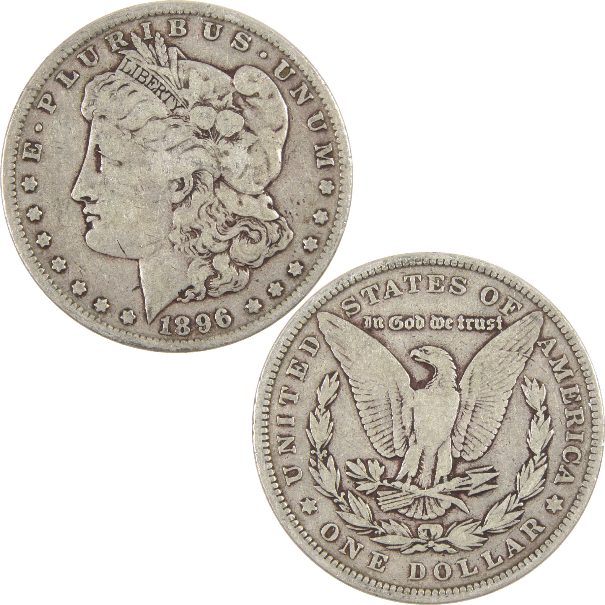 1896 Morgan Dollar VG Very Good Silver $1 Coin - Morgan coin - Morgan silver dollar - Morgan silver dollar for sale - Profile Coins & Collectibles