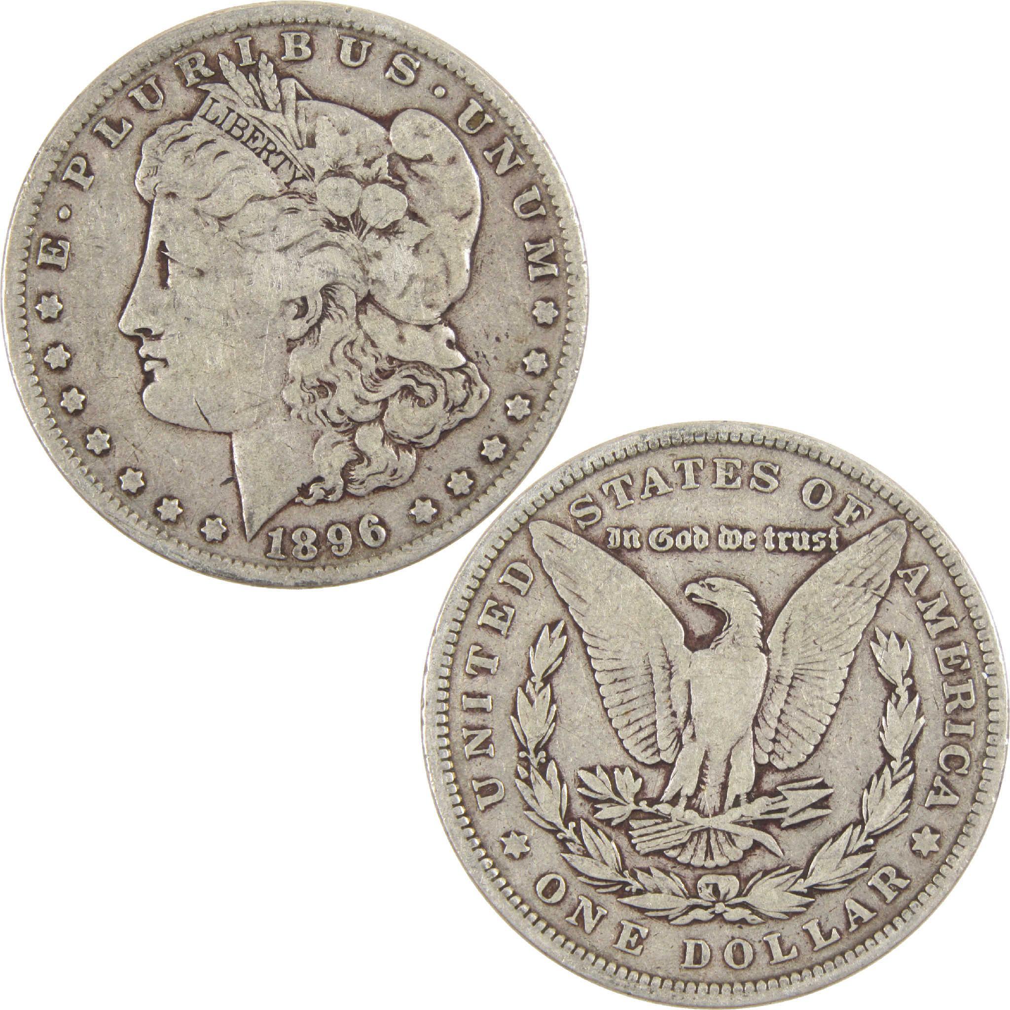 1896 Morgan Dollar VG Very Good Silver $1 Coin - Morgan coin - Morgan silver dollar - Morgan silver dollar for sale - Profile Coins & Collectibles
