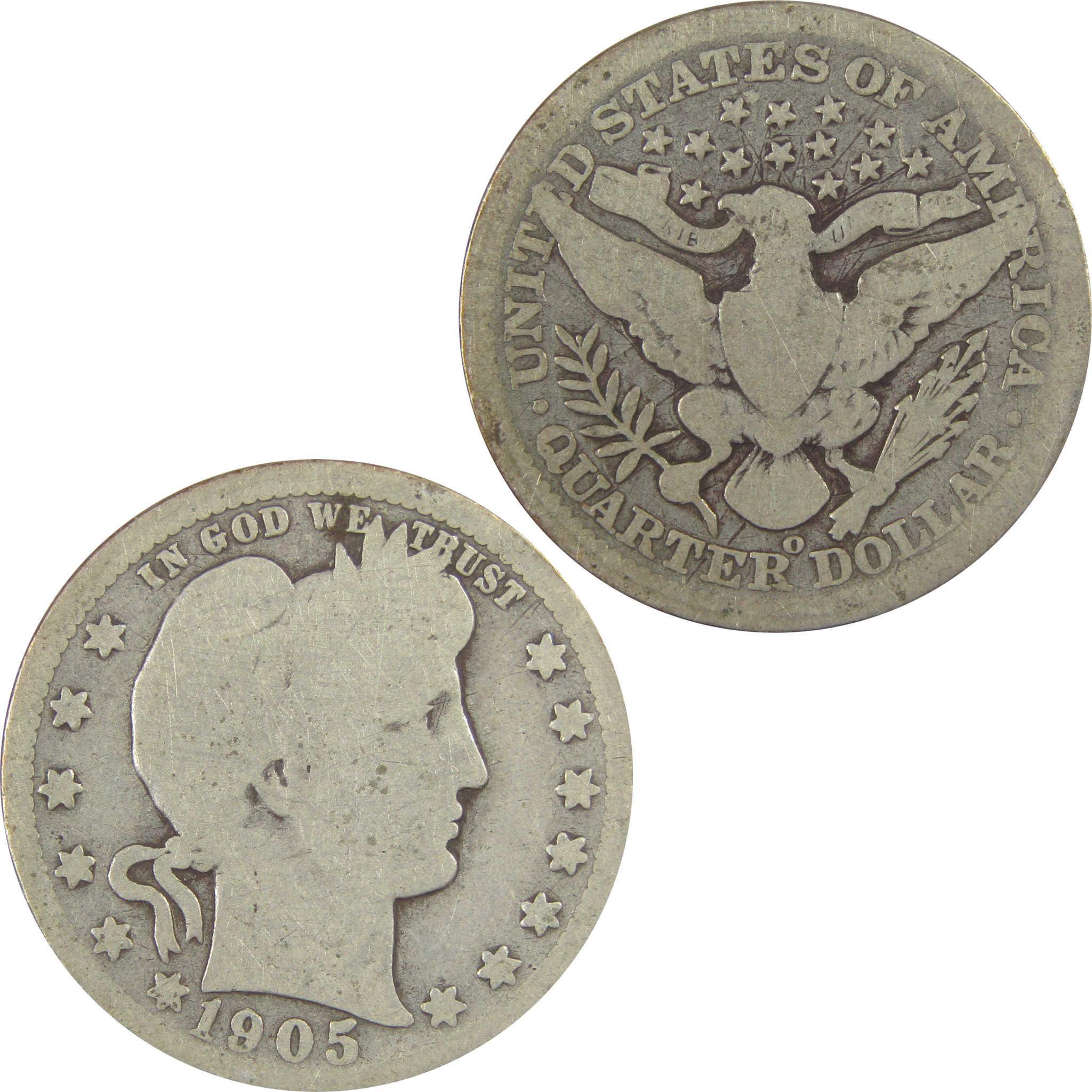 1905 O Barber Quarter G Good Silver 25c Coin SKU:I21820