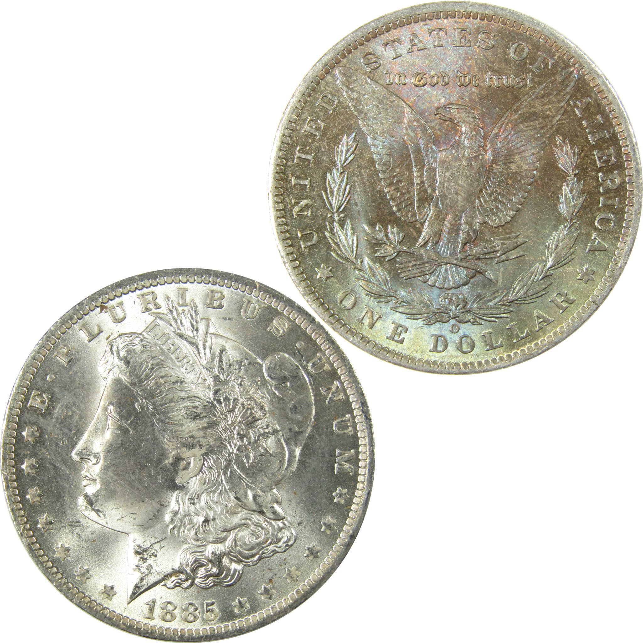 1885 O Morgan Silver Dollar Uncirculated Mint State Toned SKU:I25354