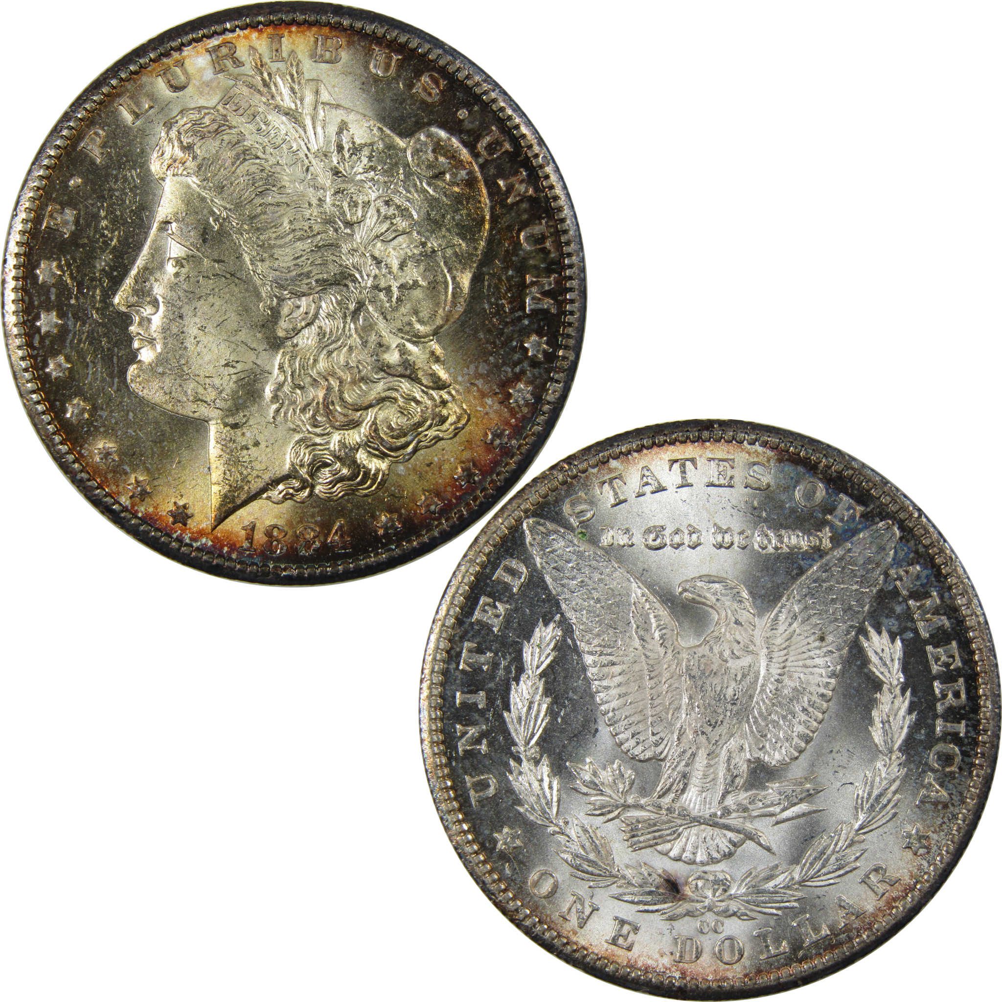 1884 CC Morgan Dollar BU Choice Uncirculated Silver Toned SKU:I23908