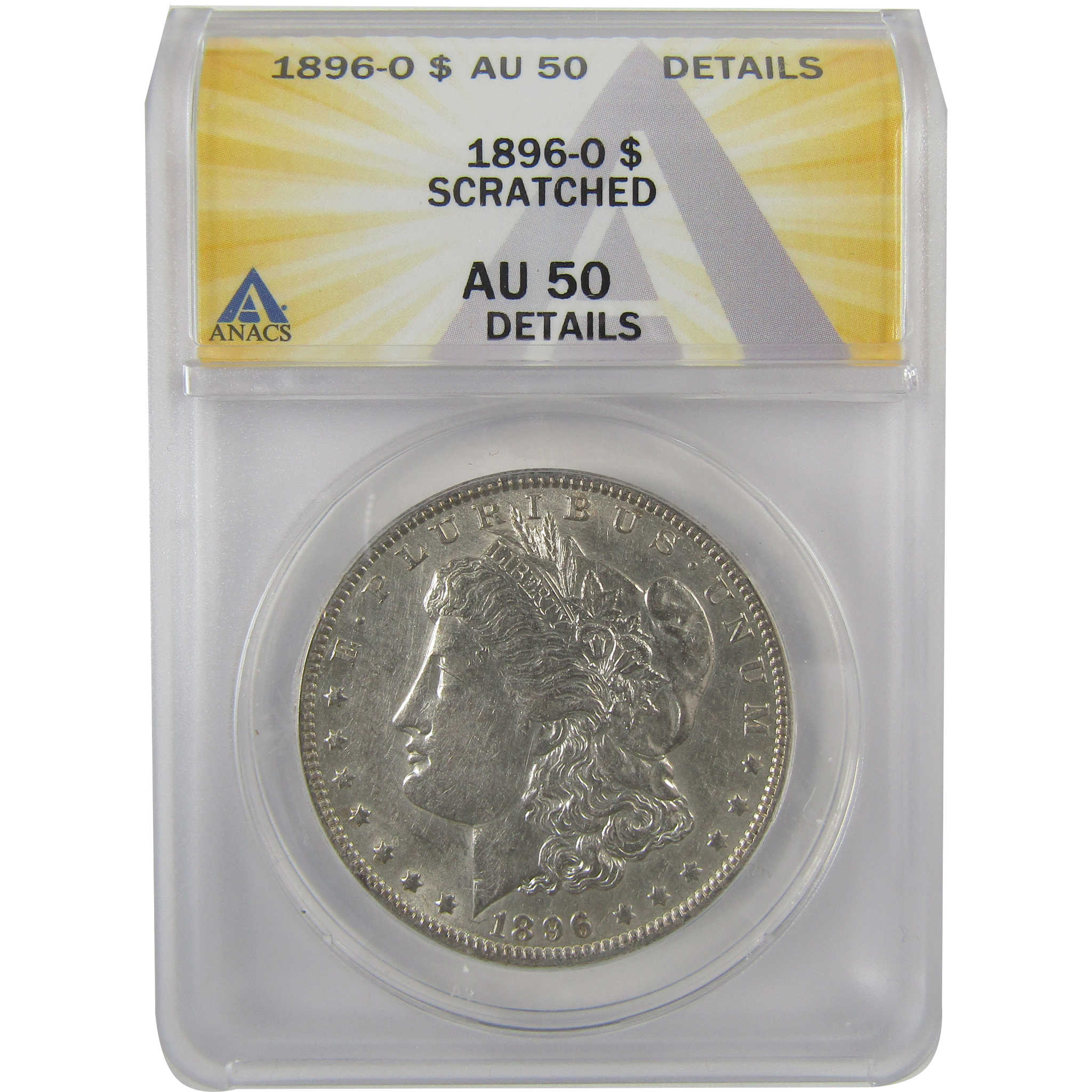 1896 O Morgan Dollar AU 50 Details ANACS Silver $1 Coin SKU:I19006 - Morgan coin - Morgan silver dollar - Morgan silver dollar for sale - Profile Coins & Collectibles