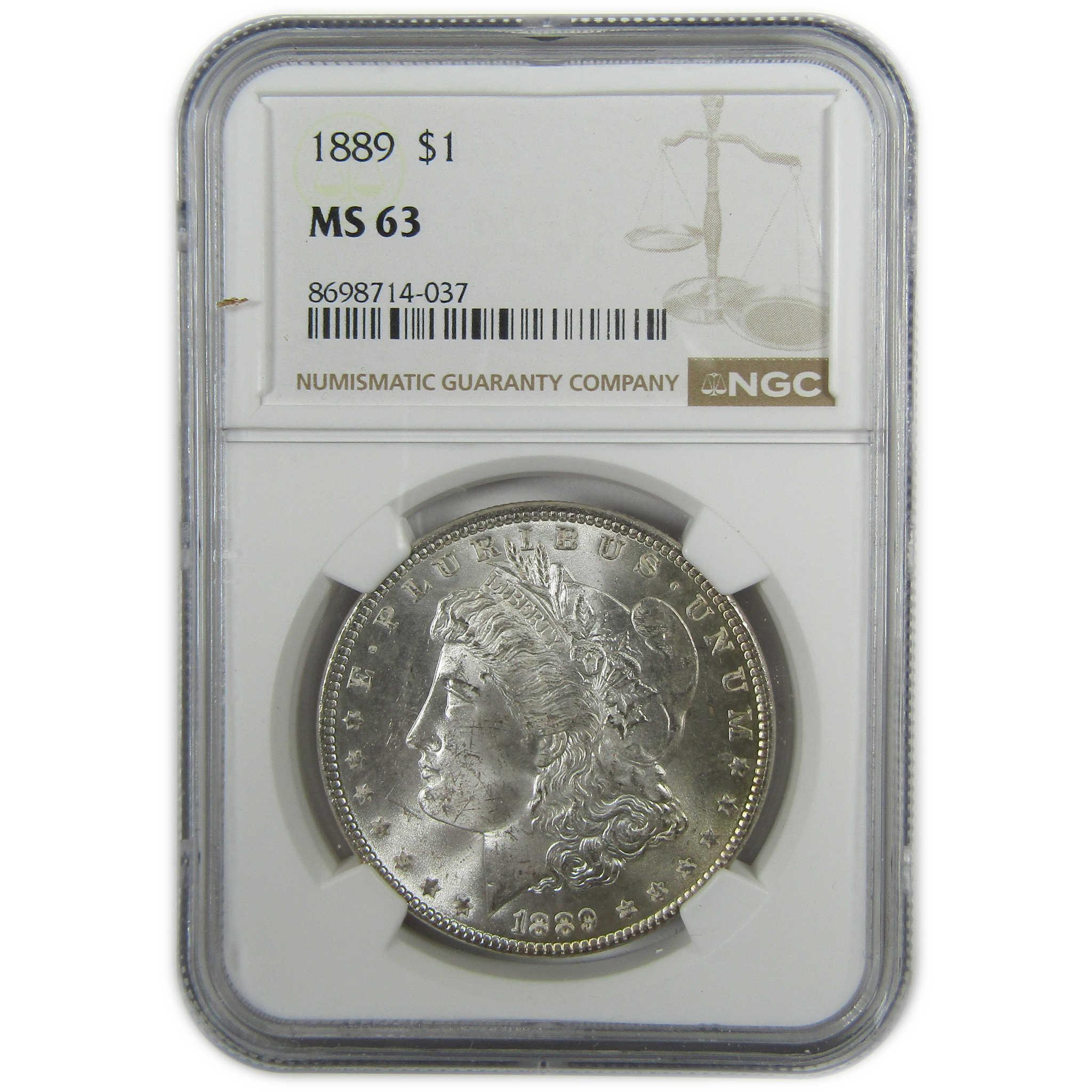 1889 Morgan Silver Dollar MS 63 NGC Uncirculated $1 Coin SKU:I27890 - Morgan coin - Morgan silver dollar - Morgan silver dollar for sale - Profile Coins & Collectibles