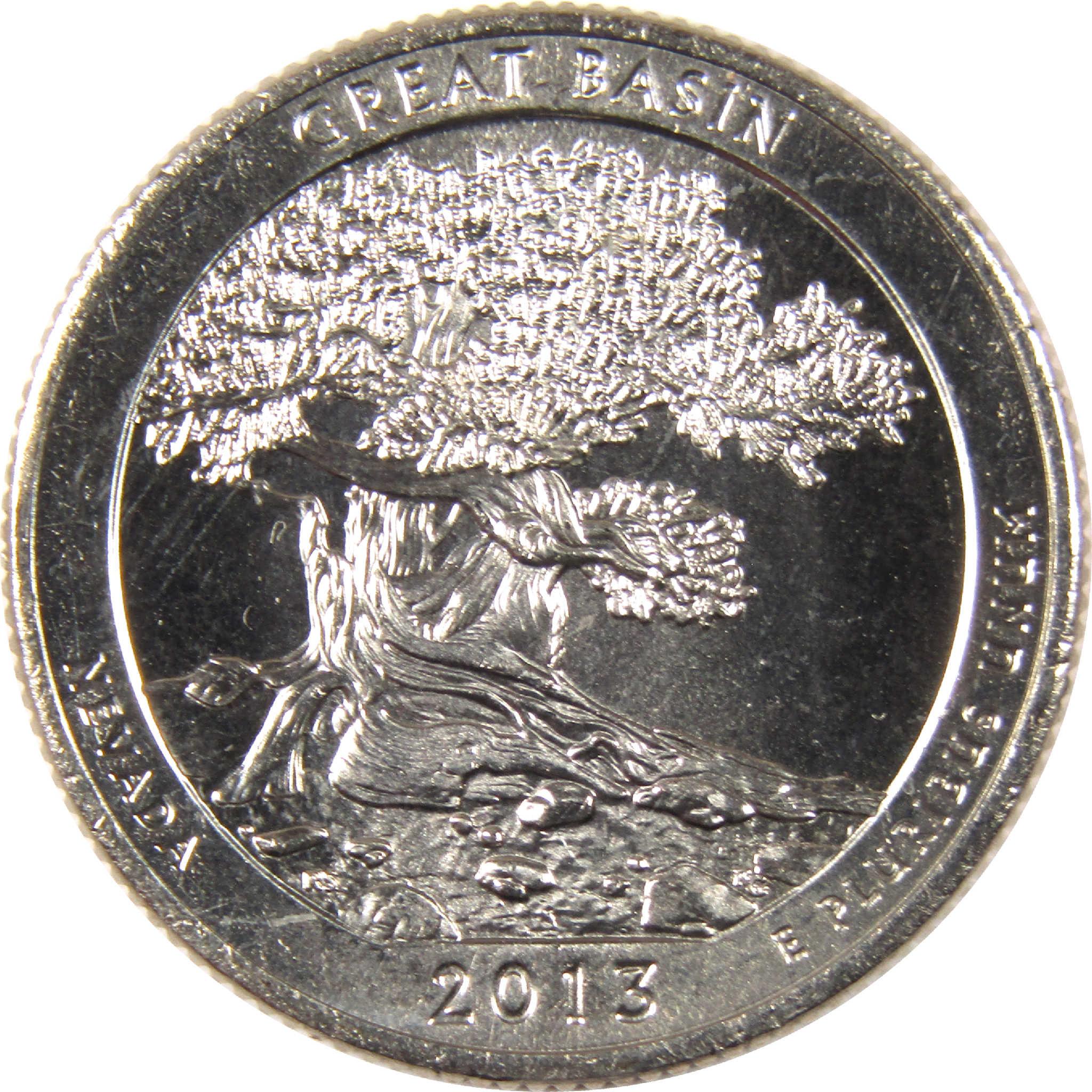 2013 Great Basin Nevada quarter collectible coin featuring engraved tree design